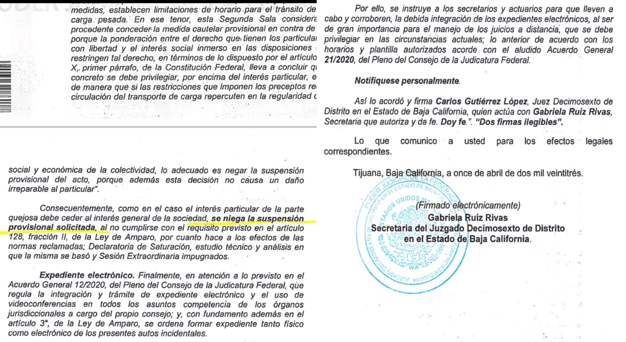 Juez federal niega demanda de transportistas para detener reordenamiento del transporte en Díaz Ordaz-Aguacaliente