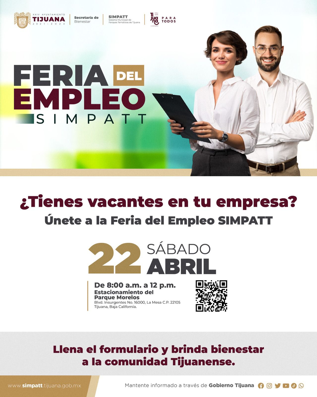 XXIV Ayuntamiento de Tijuana invita a empresas y ciudadanos a participar en la feria del empleo SIMPATT