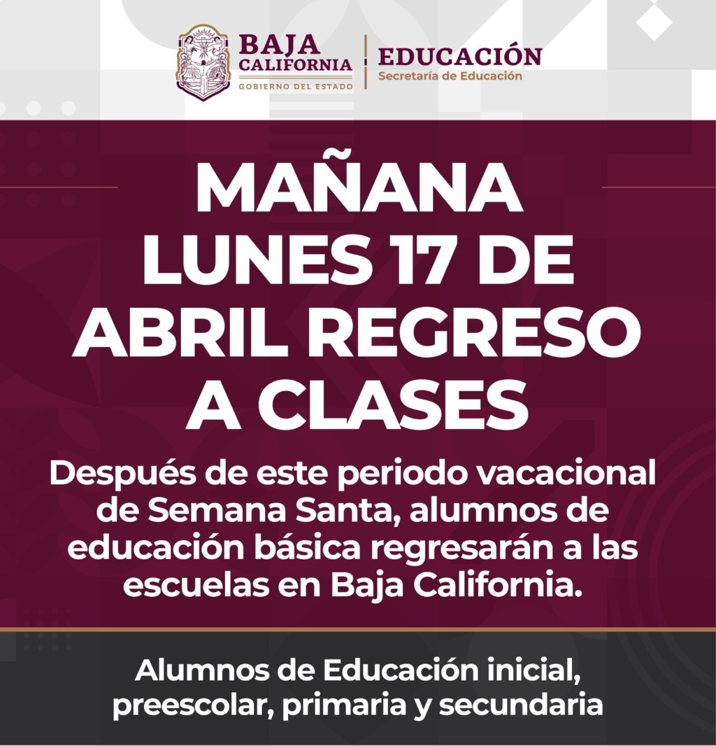 Regresan a clases 670 mil estudiantes de Educación Básica en Baja California