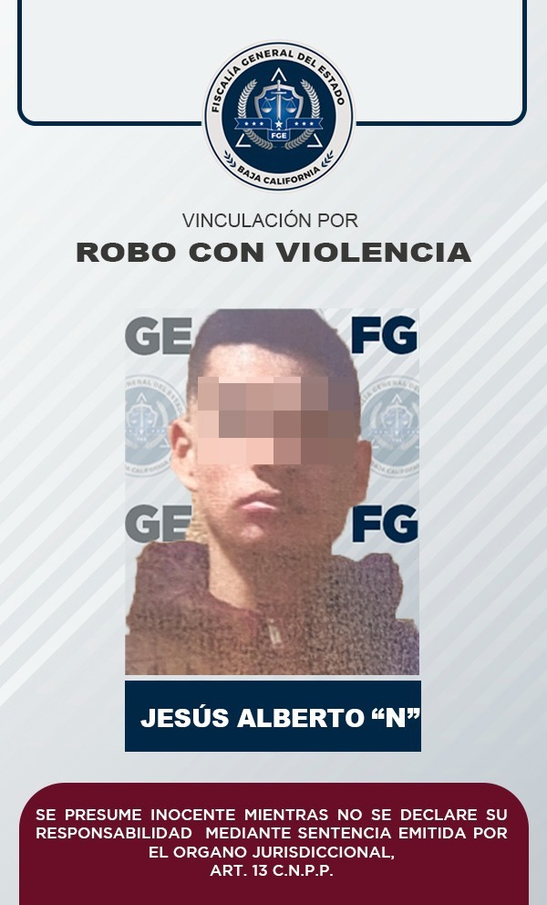 La FGE obtiene vinculación a proceso para sujeto imputado por robo con violencia