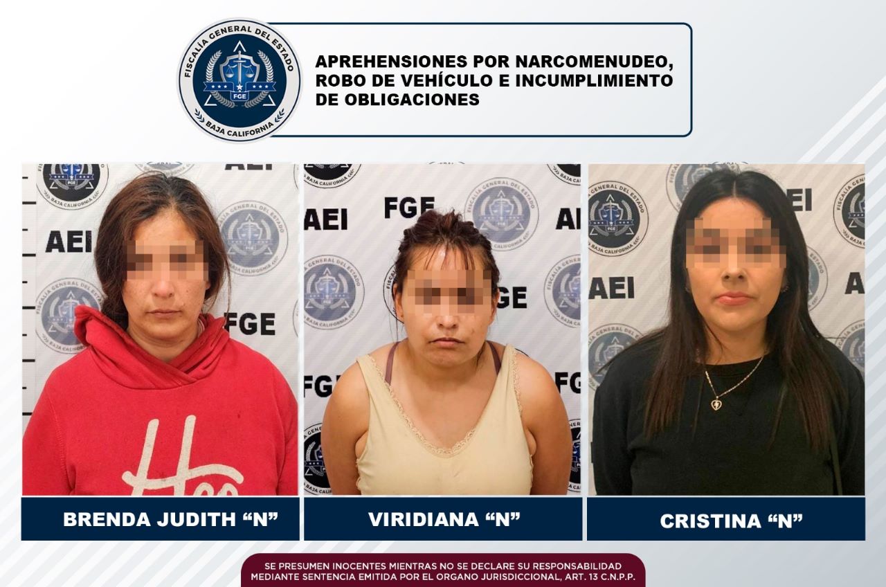 Tres mujeres son aprehendidas por la agencia estatal de investigación