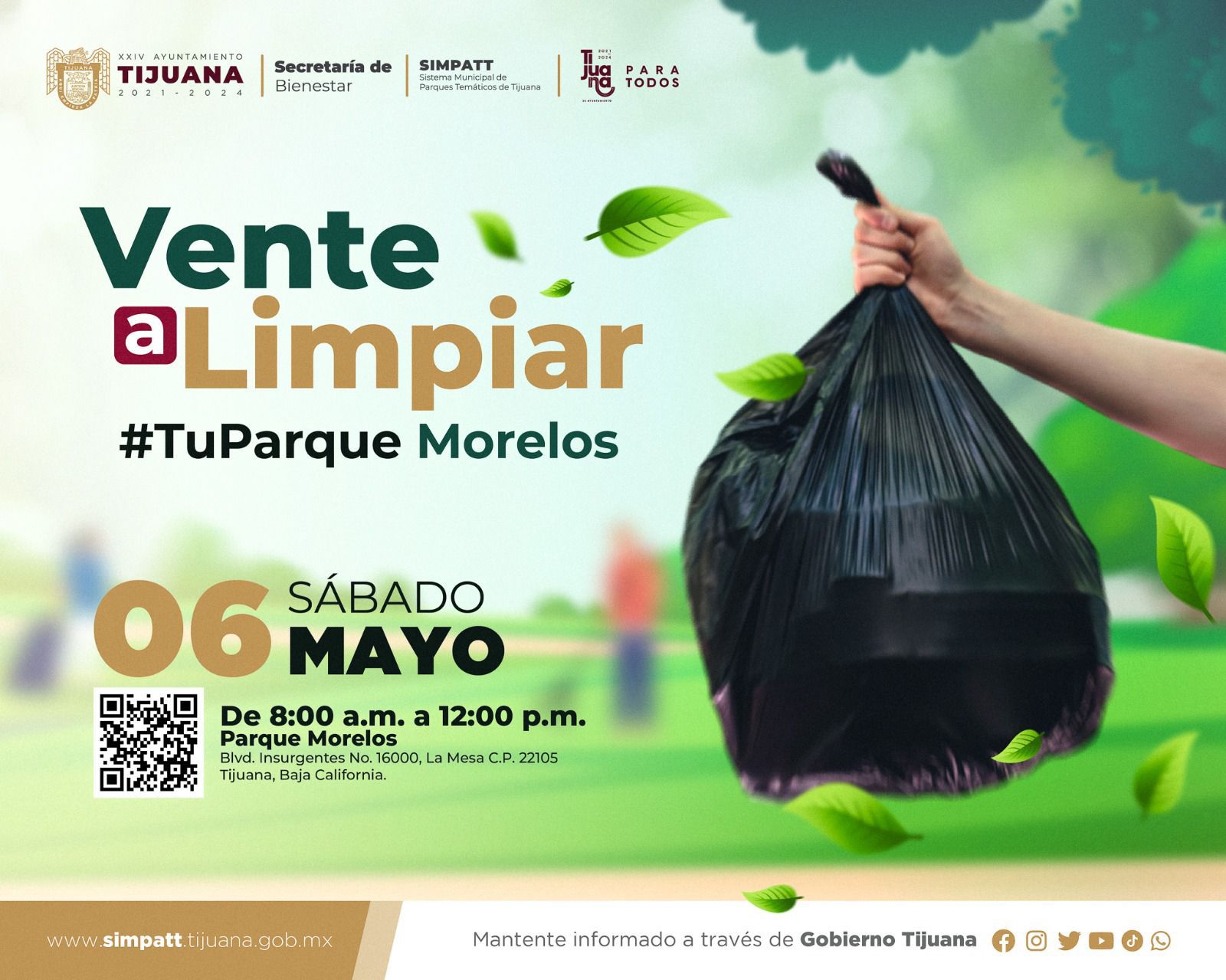 SIMPATT invita a la ciudadanía a participar en el programa “Vente a limpiar # TuParque”