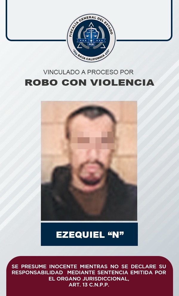 Es vinculado a proceso un sujeto acusado del delito de robo con violencia