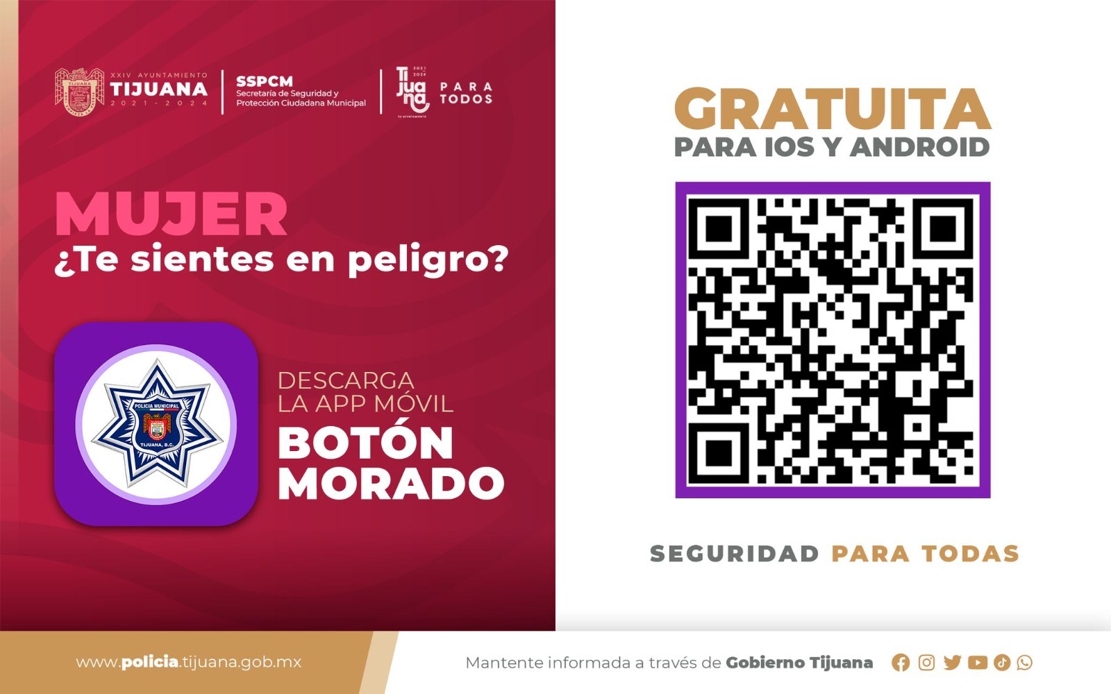 Más de 80 mil tijuanenses descargaron la aplicación móvil “Botón morado”