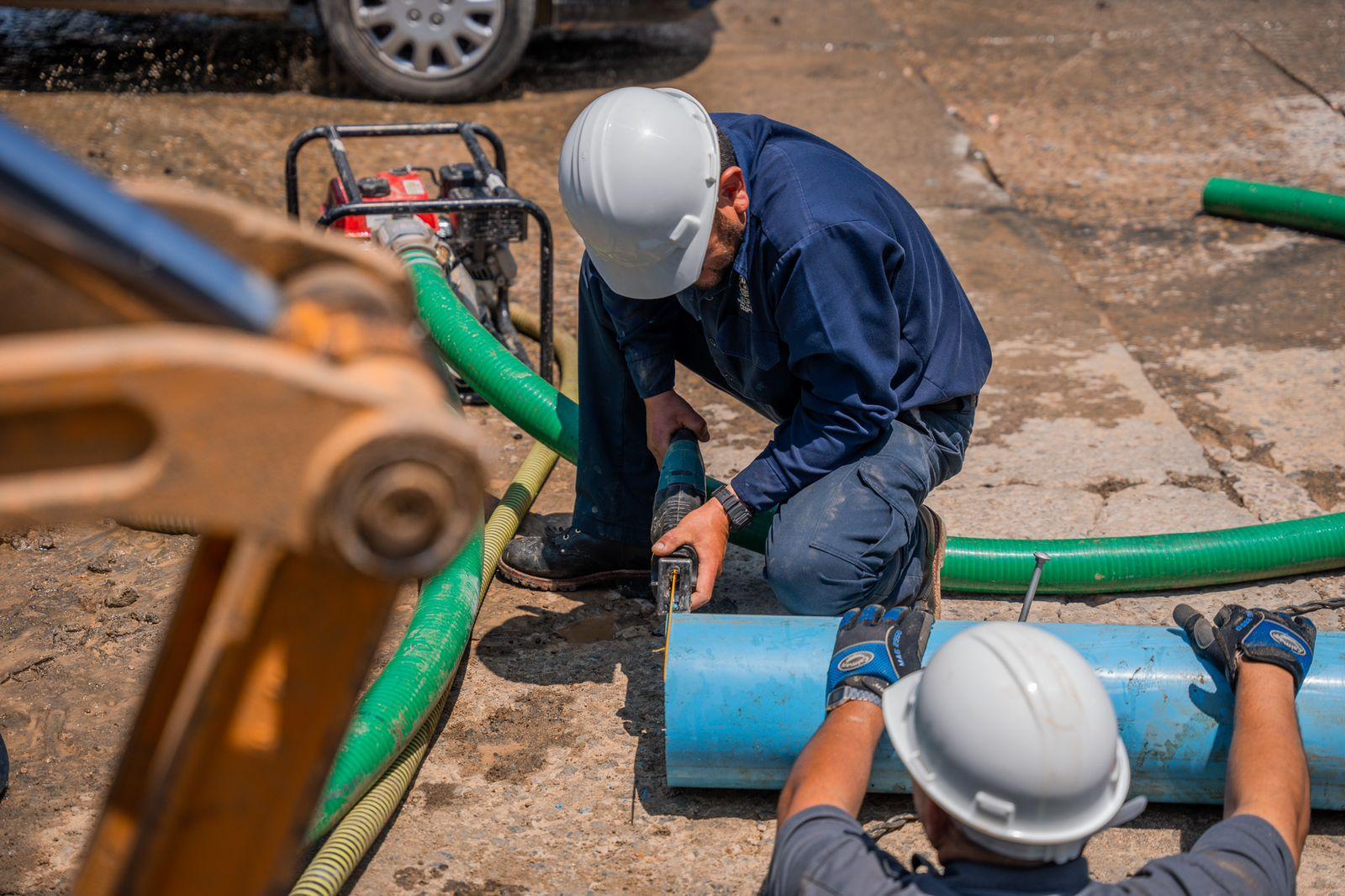 Realiza CESPTE reparación de línea de agua potable en colonia Benito Juárez