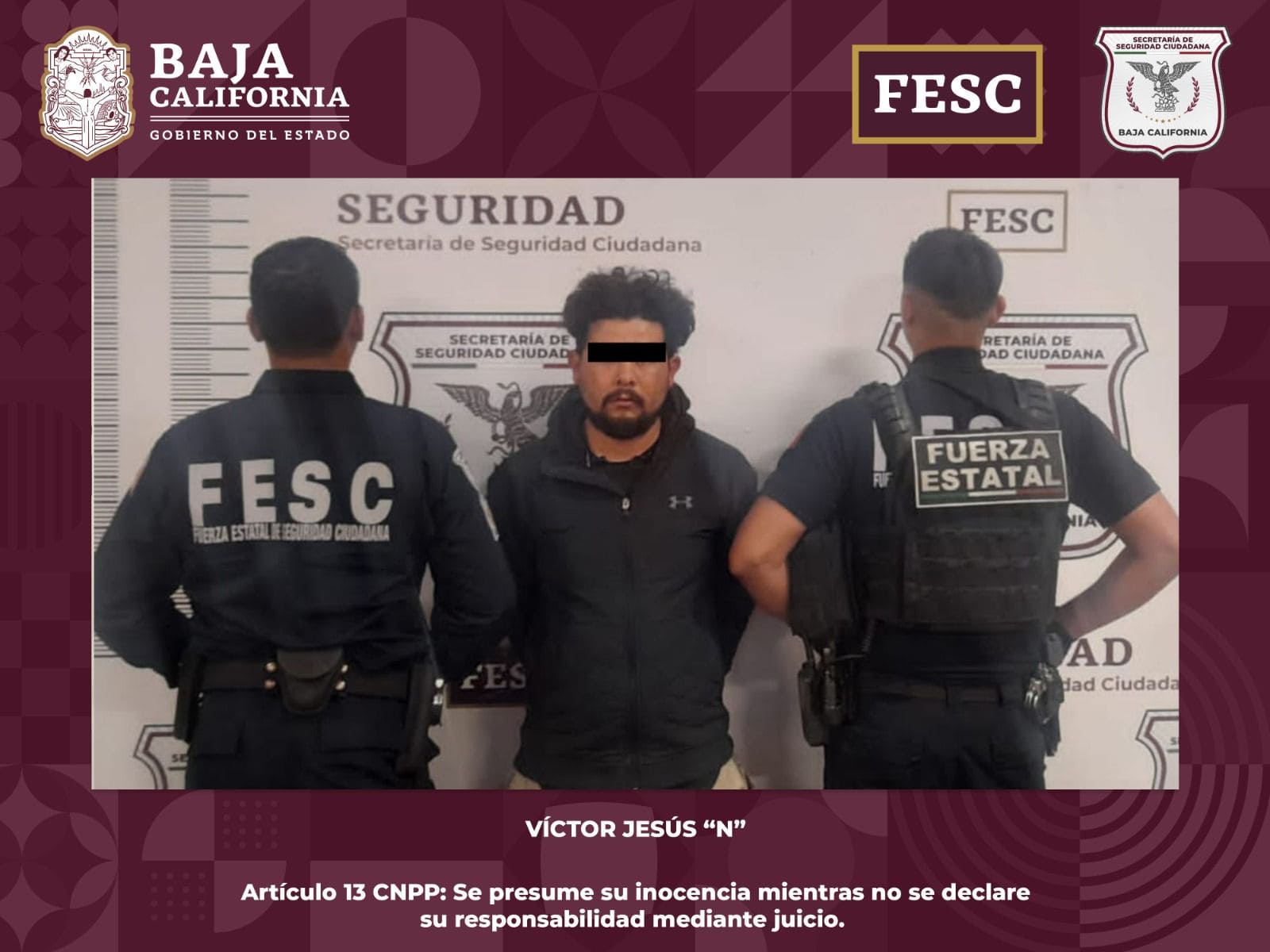 CAPTURA FUERZA ESTATAL A HOMBRE CON MANDATO JUDICIAL ACTIVO EN BAJA CALIFORNIA