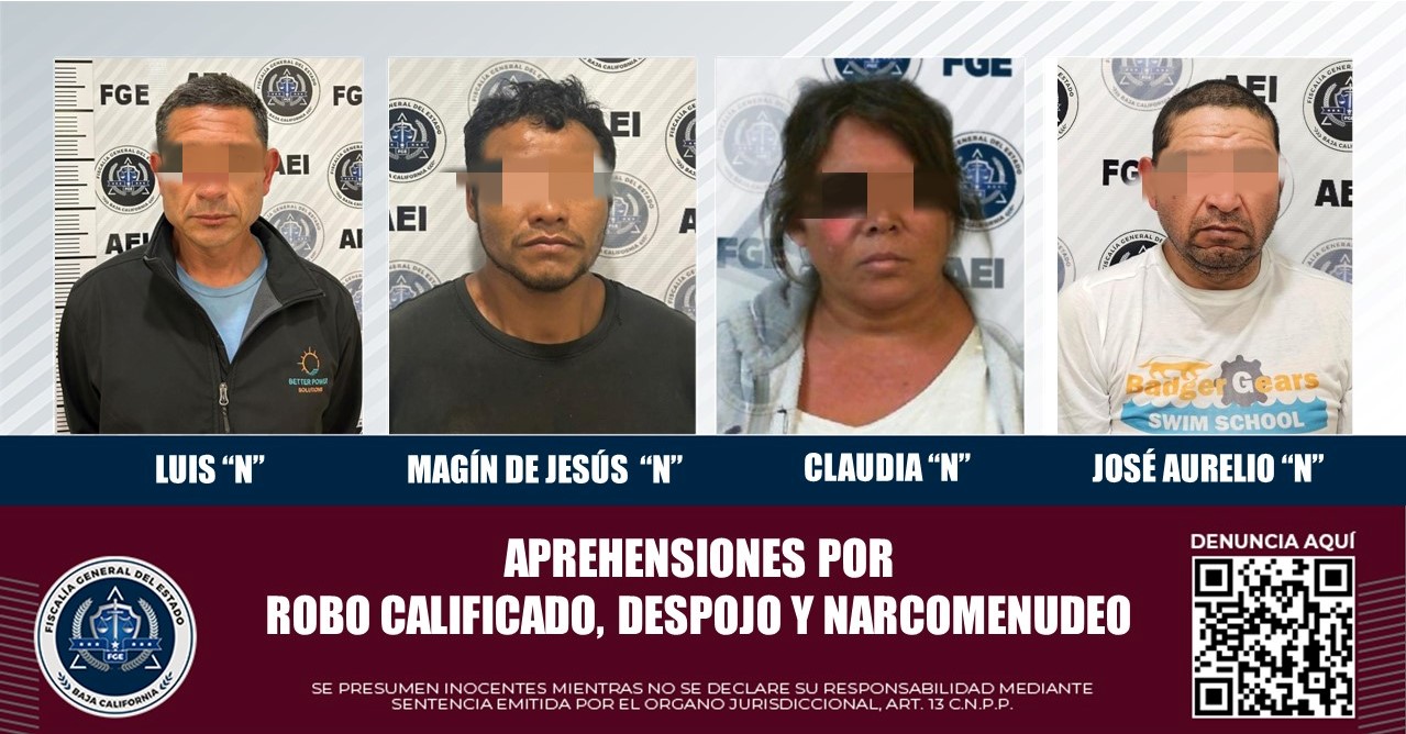 Detectives de la agencia estatal de investigación capturan a cuatro prófugos de la ley