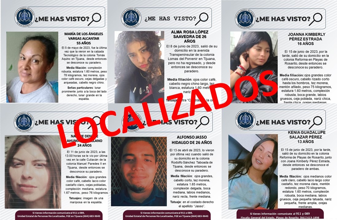 FGE localiza a seis personas que contaban con reporte de búsqueda