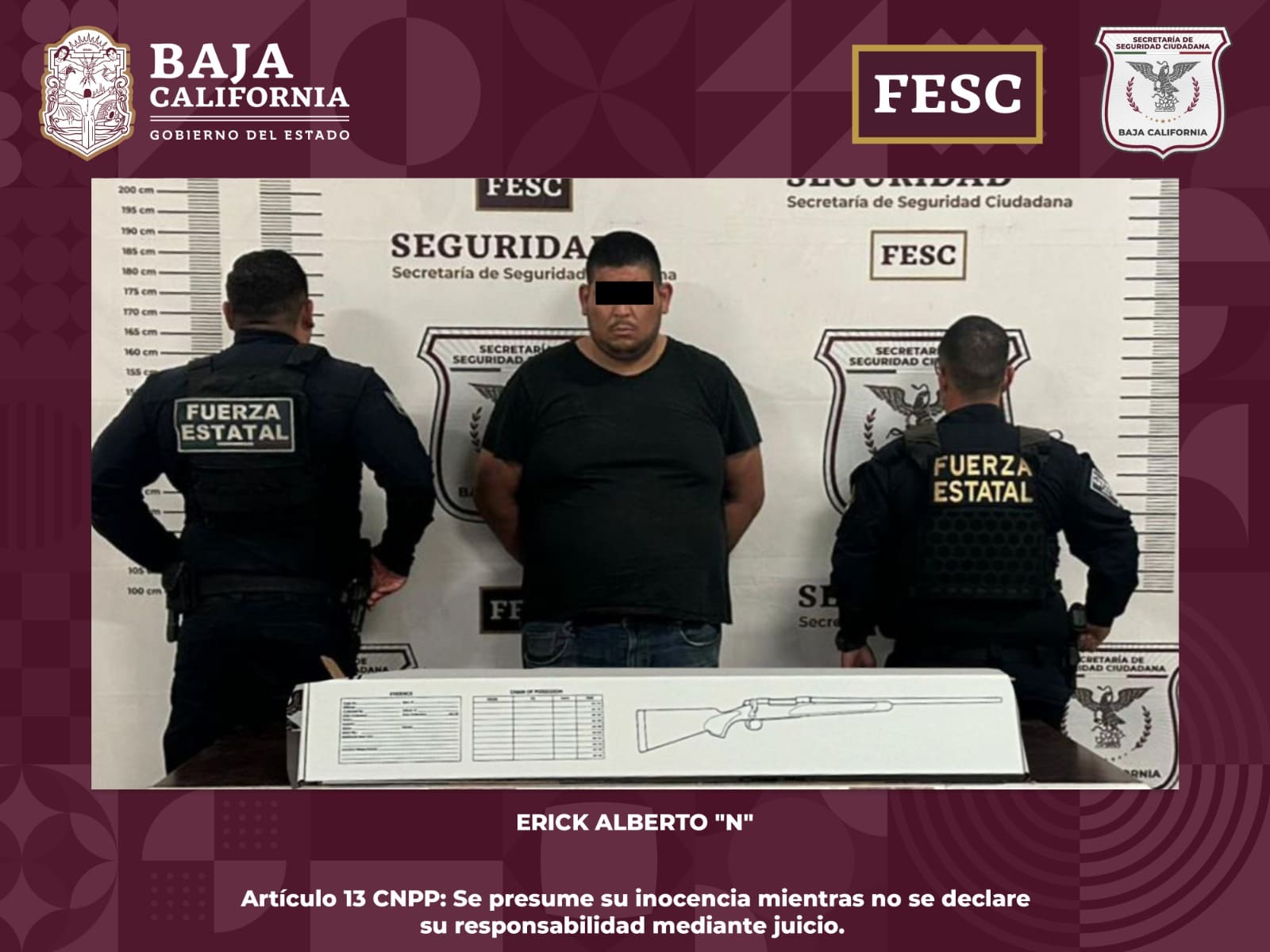 DA SEGUIMIENTO FESC A DENUNCIA ANÓNIMA; DETIENE A UN HOMBRE ARMADO EN TIJUANA