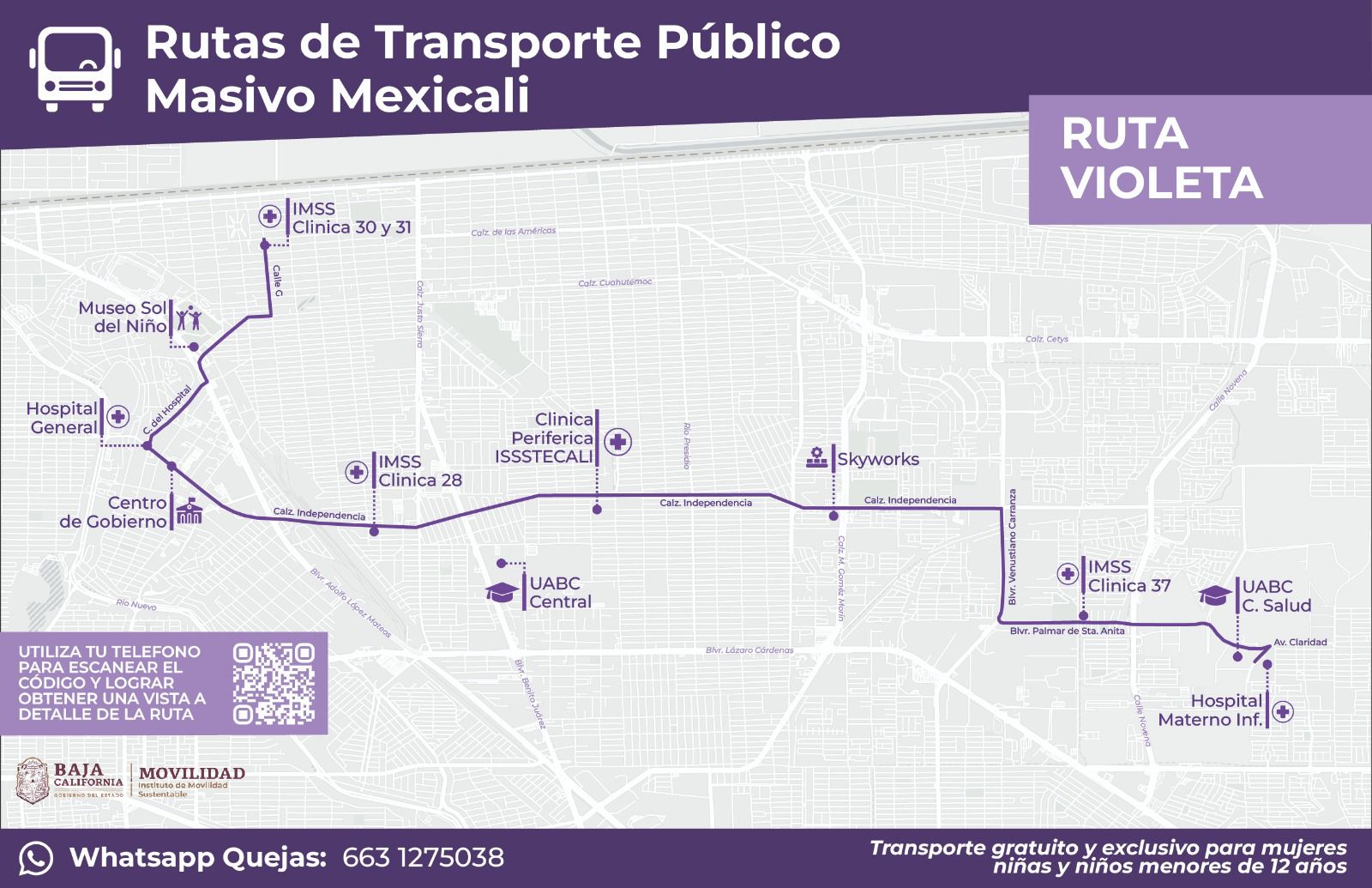 INICIA OPERACIONES ESTE MARTES RUTA DE TRANSPORTE PÚBLICO “VIOLETA” EN MEXICALI