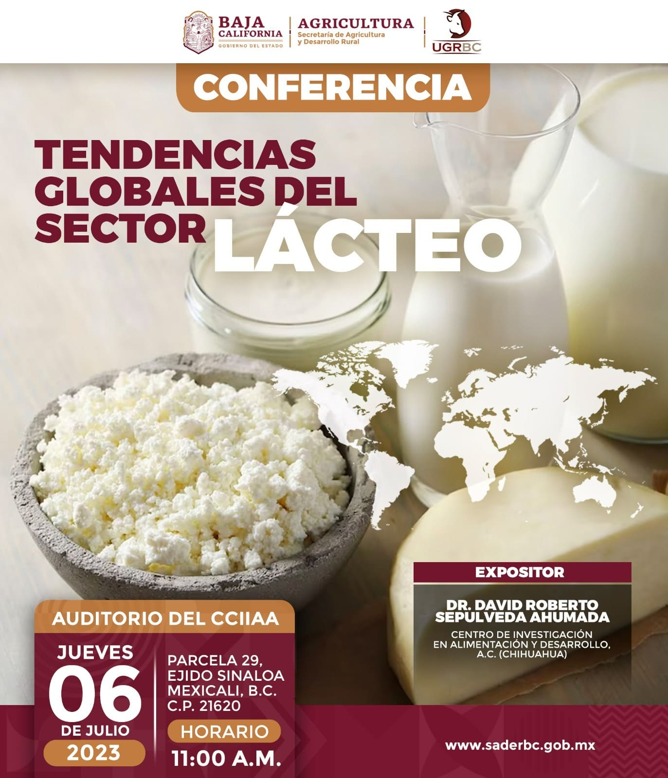 INVITA SADERBC A CONFERENCIA SOBRE TENDENCIAS GLOBALES DEL SECTOR LÁCTEO