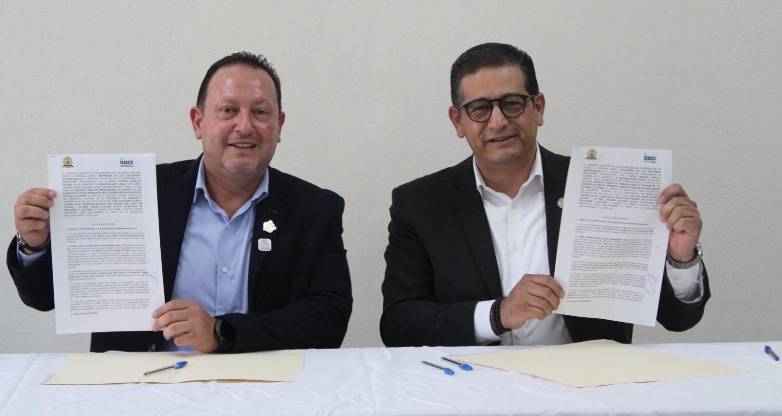 Firman convenio Sindicato de Burócratas y UDCI para obtener descuentos y acceder a una educación de calidad