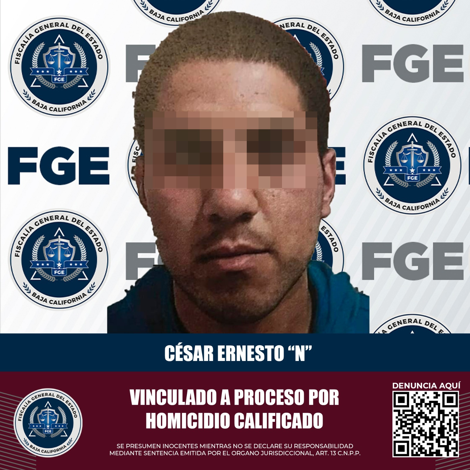 Obtiene la FGE vinculación a proceso para imputado por homicidio calificado