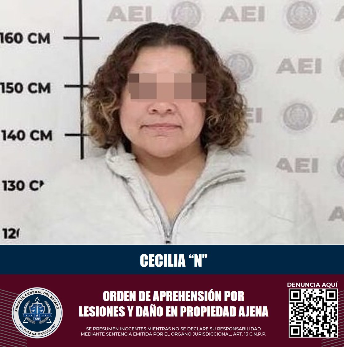 Aprehende FGE a mujer acusada de lesiones y daño en propiedad ajena