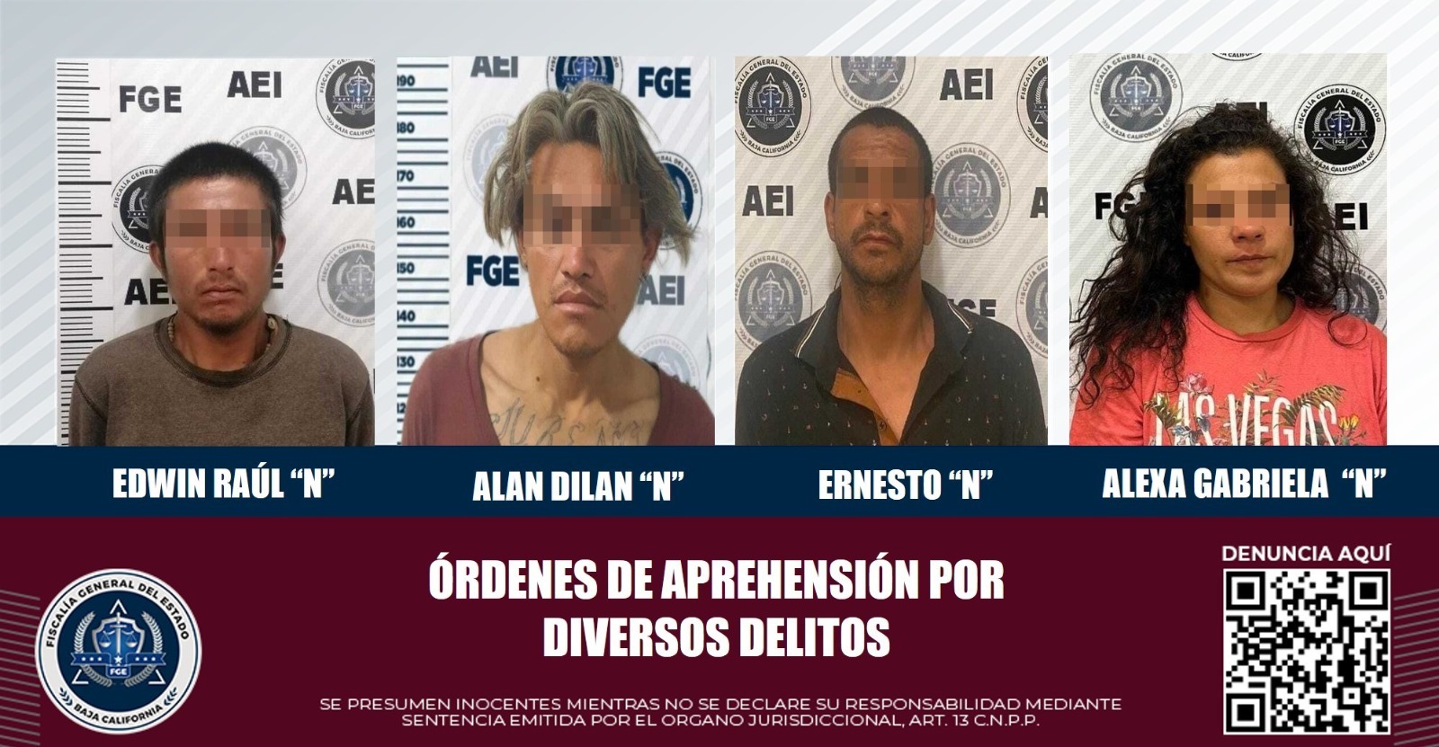 Cuatro personas con orden de aprehensión quedaron a disposición de un juez