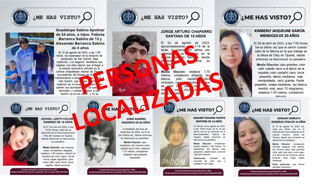 FGE localiza a nueve personas reportadas como desaparecidas