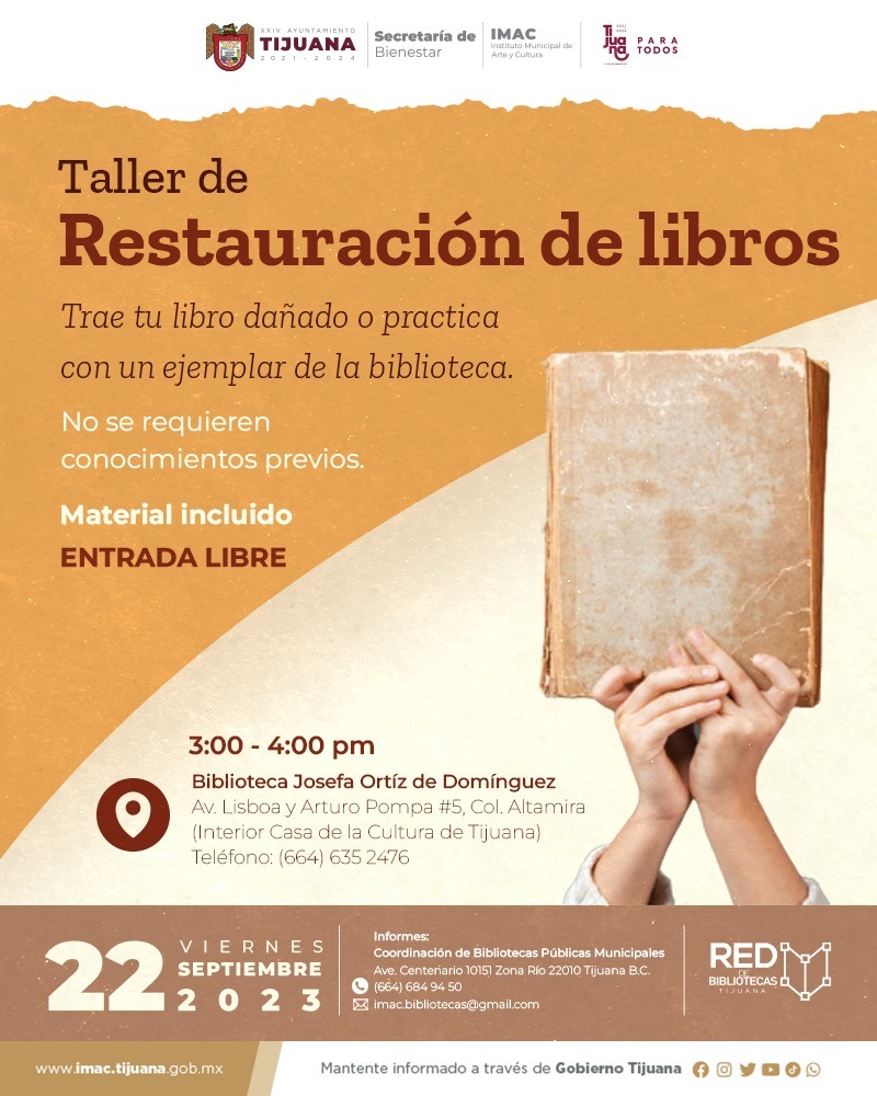 IMAC Tijuana invita a ciudadanos restaurar libros dañados