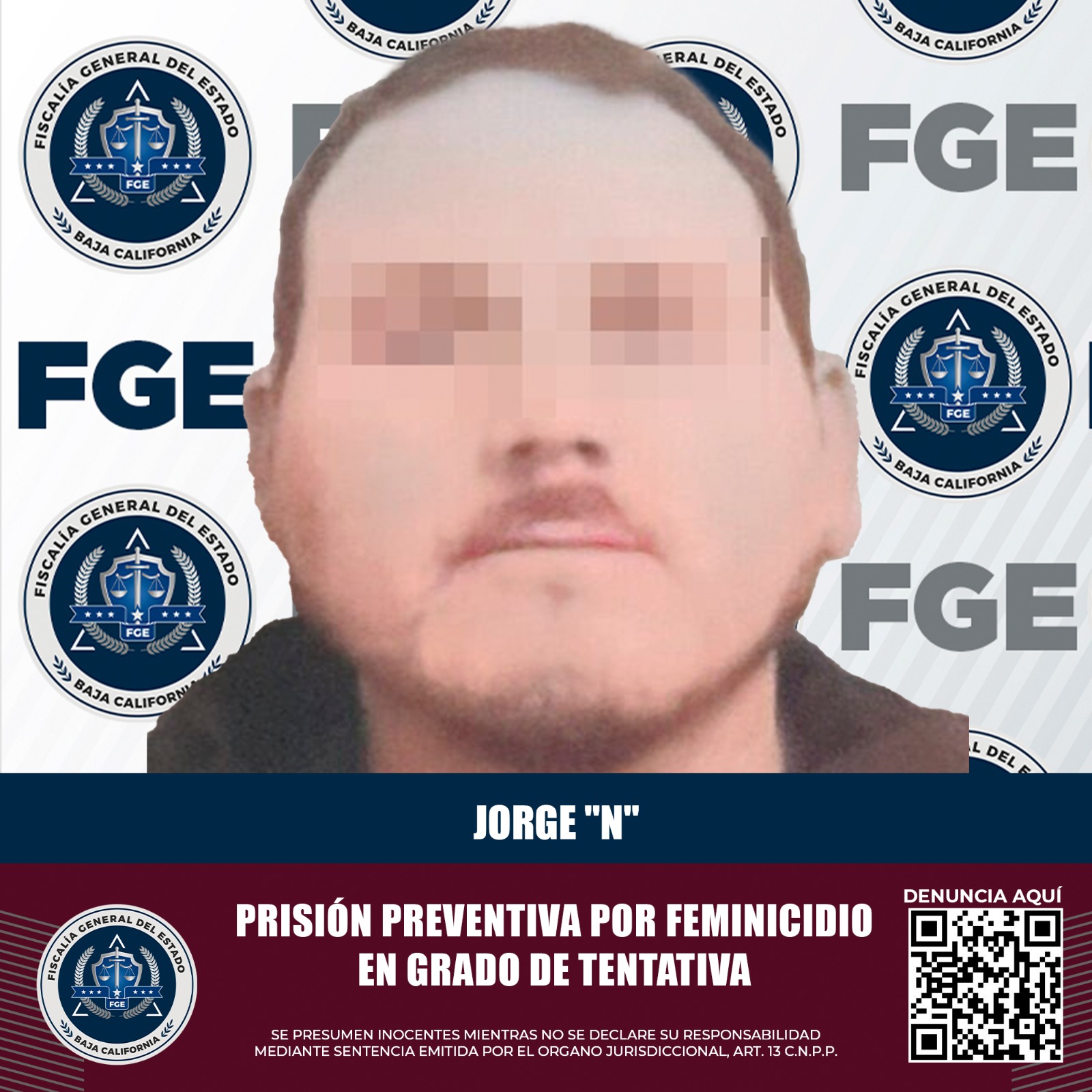 Presenta FGE cargos penales contra acusado de feminicidio en grado de tentativa