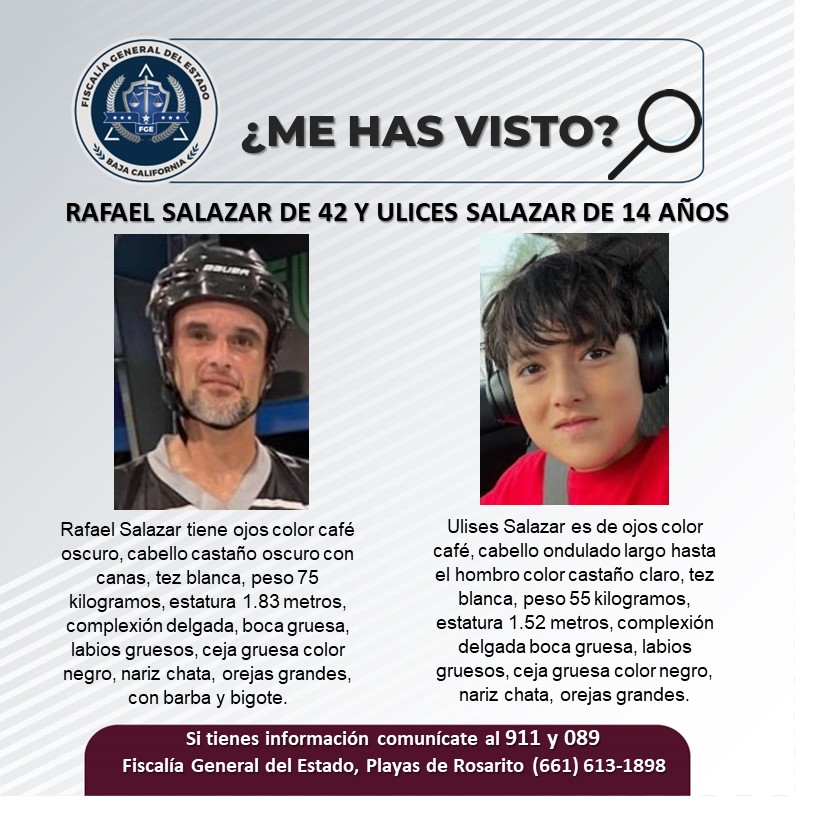 Servicio Social: Se buscan a Rafael Salazar de 42 años y Ulises Salazar de 14