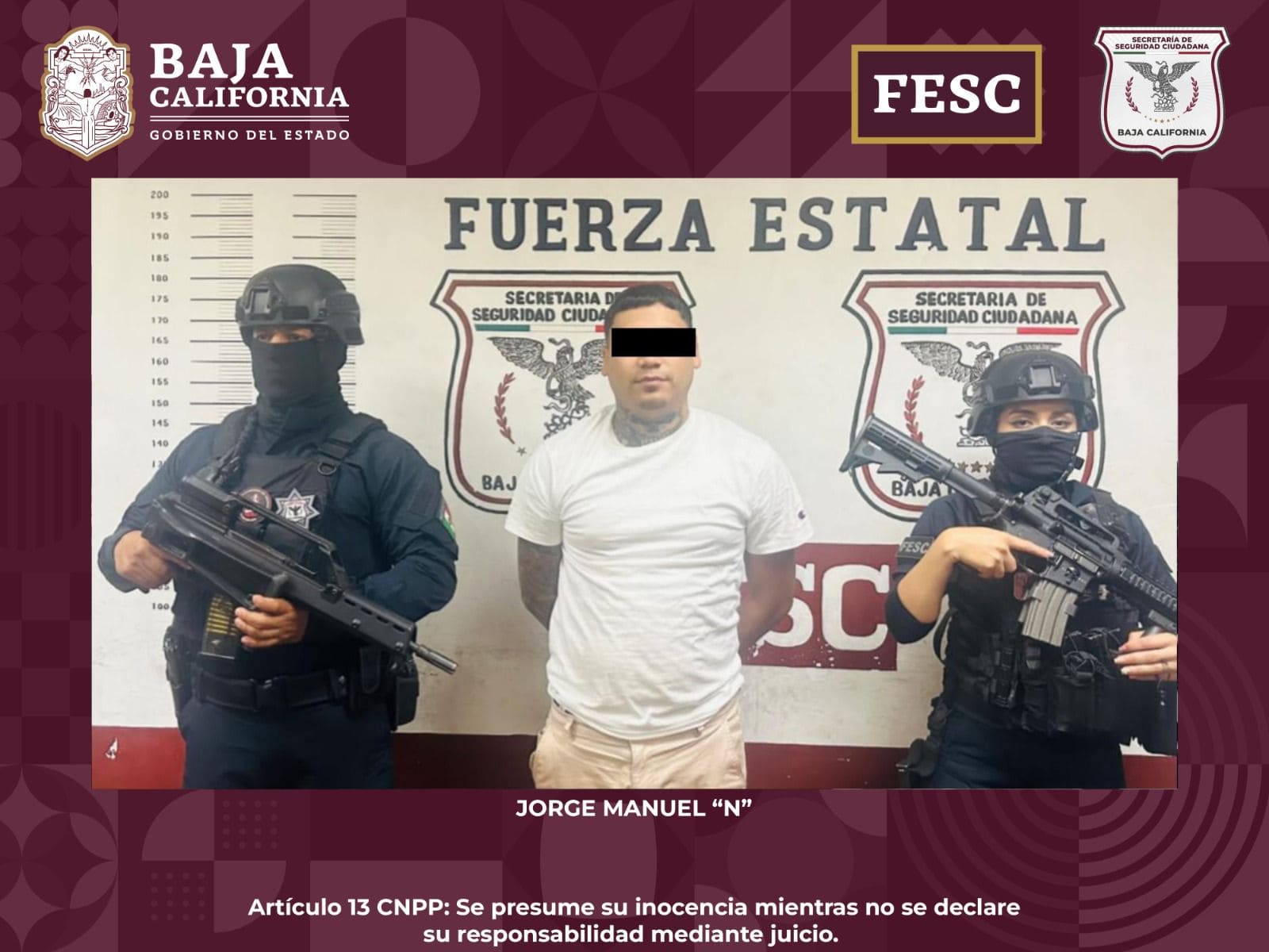 DETIENE FESC A DOS HOMBRES CON ÓRDENES DE APREHENSIÓN ACTIVAS EN BC