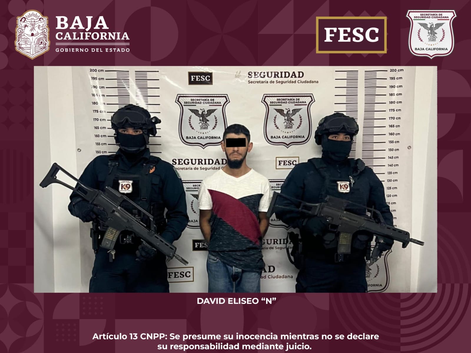 DETIENE FESC A DOS HOMBRES EN PODER DE ARMAS DE FUEGO EN ENSENADA