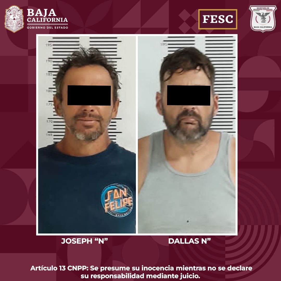 DETIENE FESC EN SAN FELIPE A DOS FUGITIVOS DE ESTADOS UNIDOS