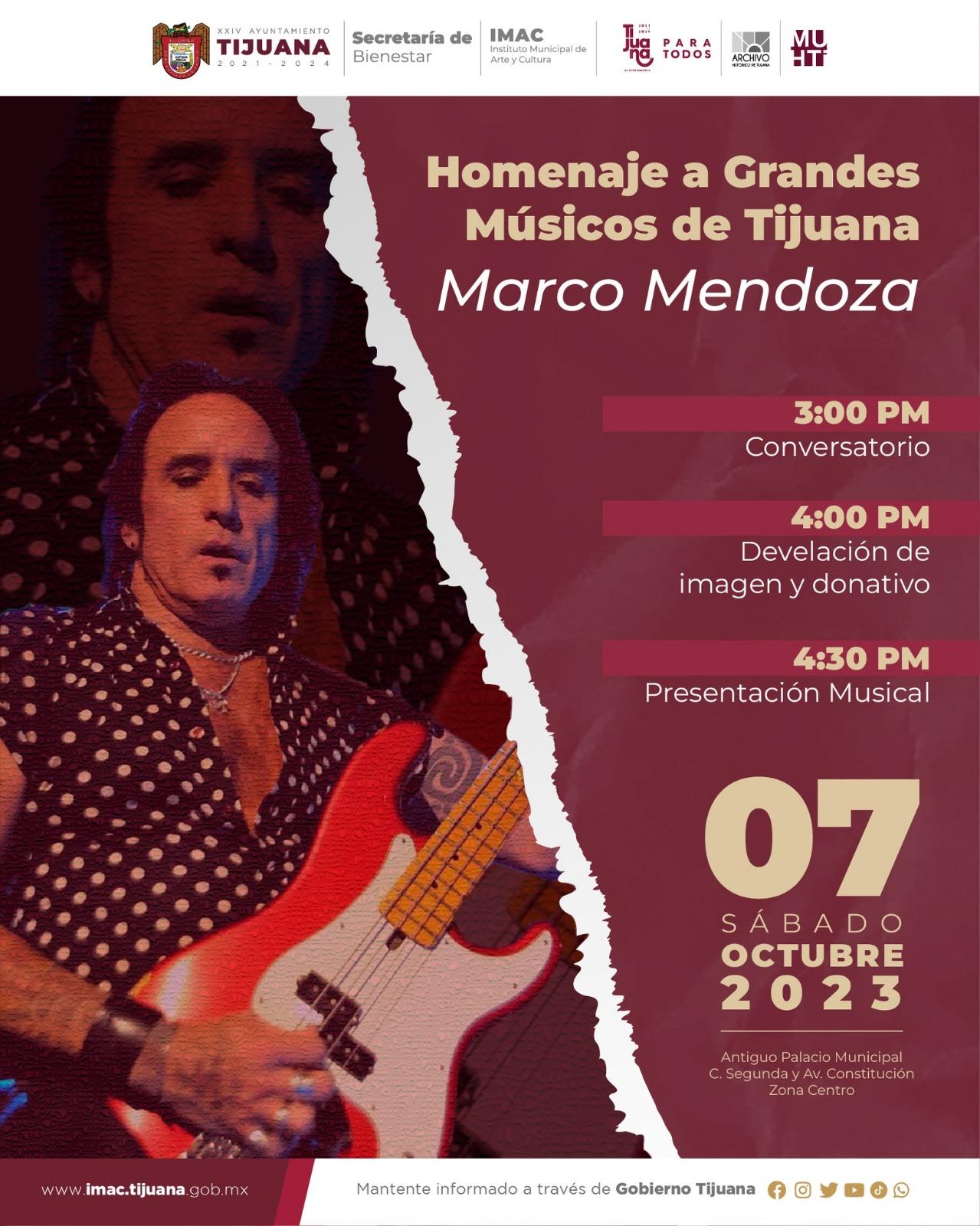 IMAC rendirá homenaje al prolífico bajista Marco Mendoza