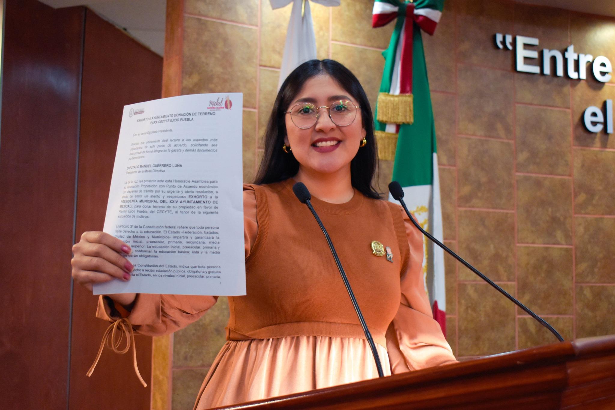 Exhortan al ayuntamiento de Mexicali para donar terrenos en beneficio de estudiantes de CECyTE