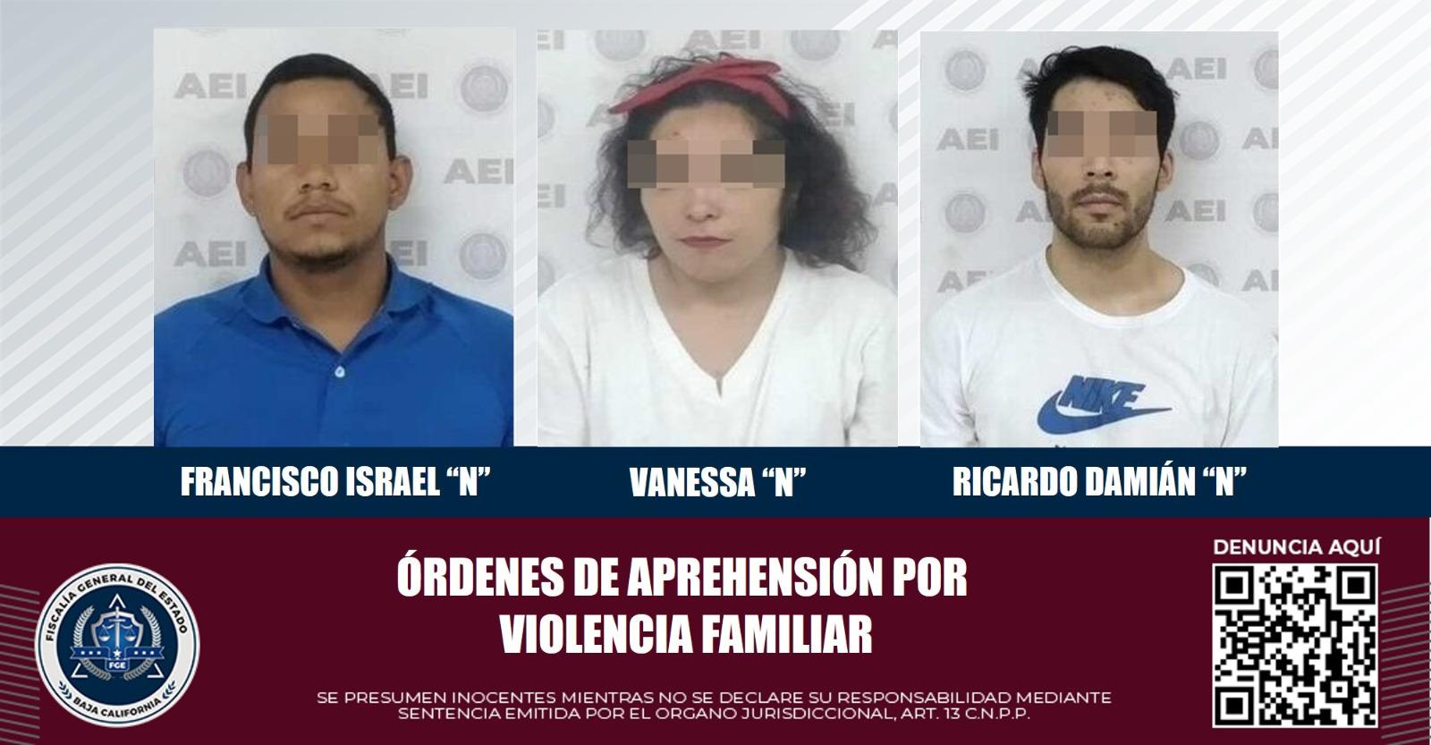 Son aprehendidas por agentes de la FGE tres personas por violencia familiar