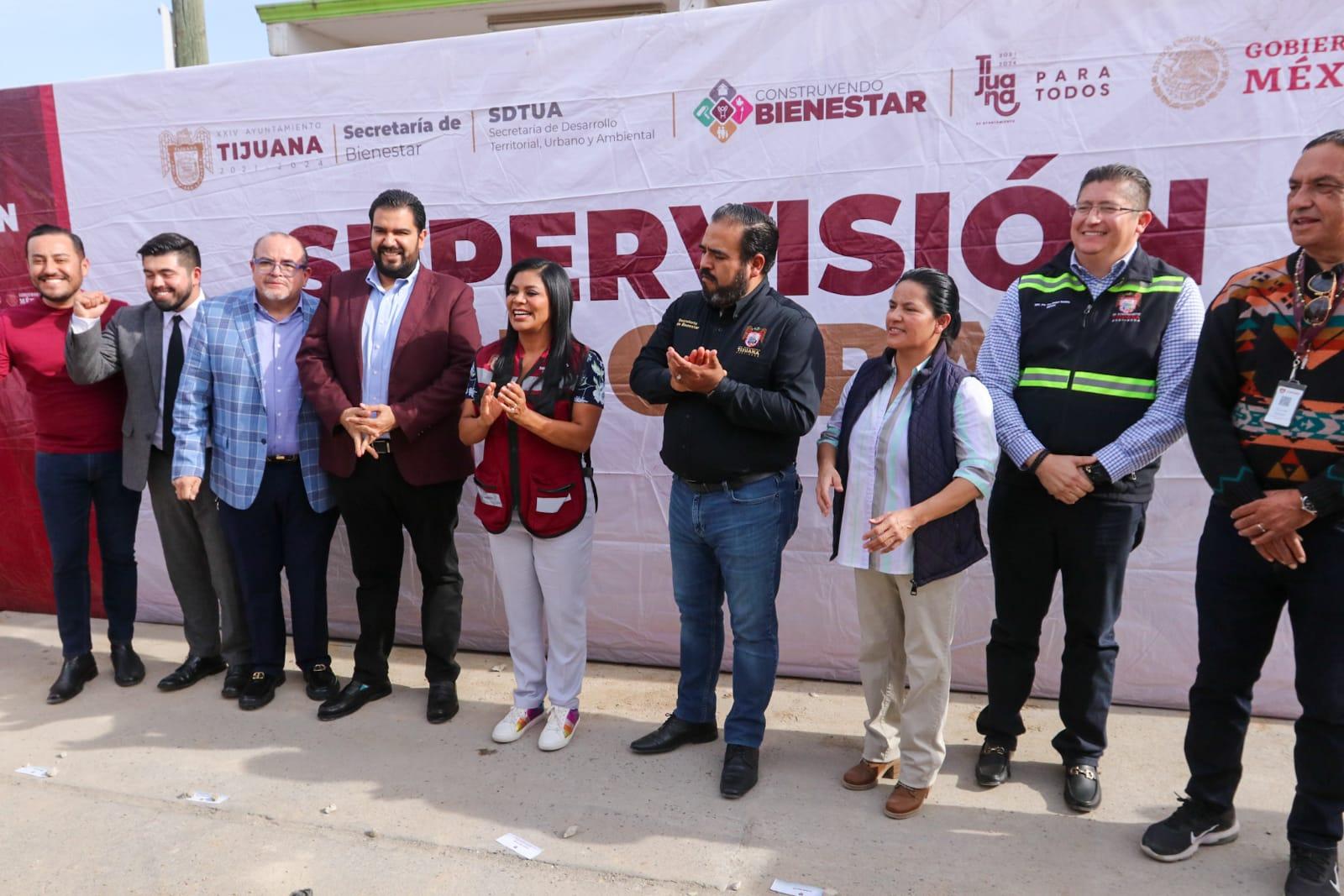 Alcaldesa Montserrat Caballero supervisó avances en obra de pavimentación en la mesa