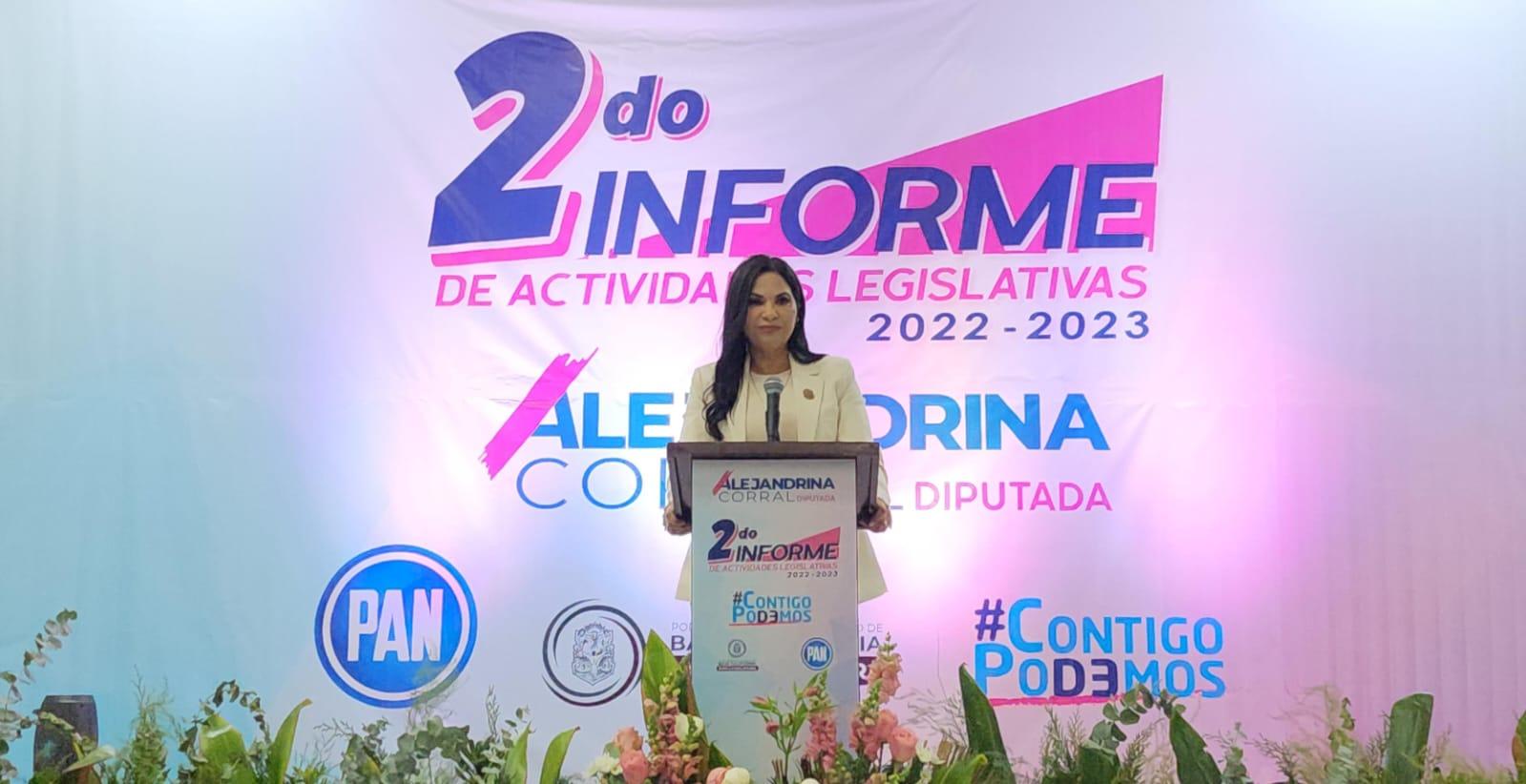 Presenta diputada Alejandrina Corral segundo informe de actividades legislativas