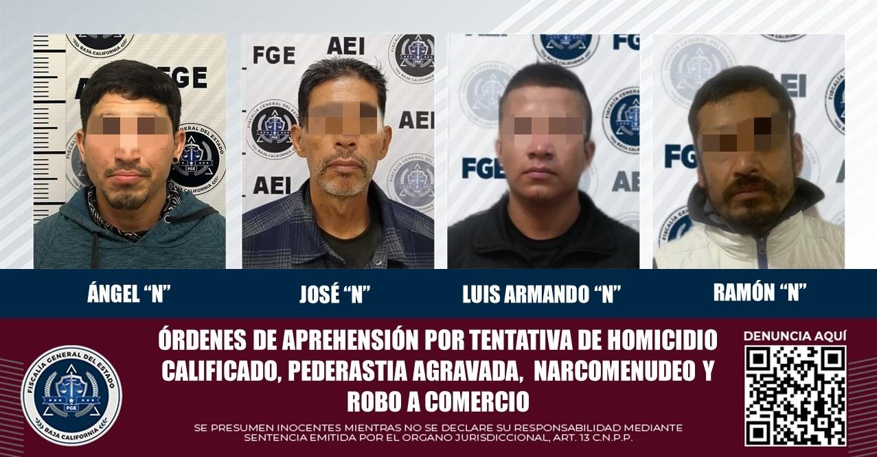 Cumplimenta FGE cuatro aprehensiones, una de ellas por tentativa de homicidio