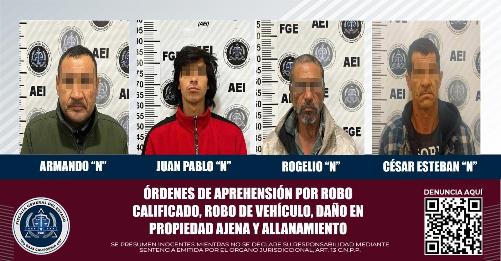 Cumplimenta FGE mandamientos judiciales por robo, robo de vehículo, daño en propiedad ajena y allanamiento