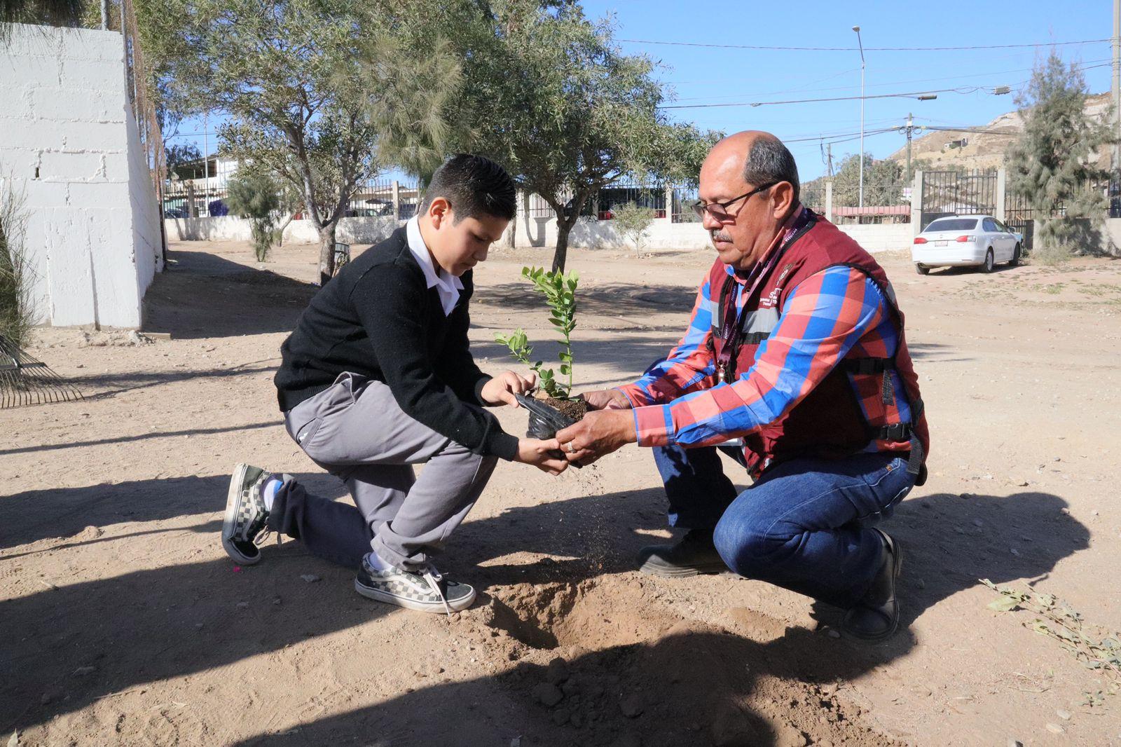 Personal de SIMPATT continúa sembrando vida en espacios públicos y planteles educativos