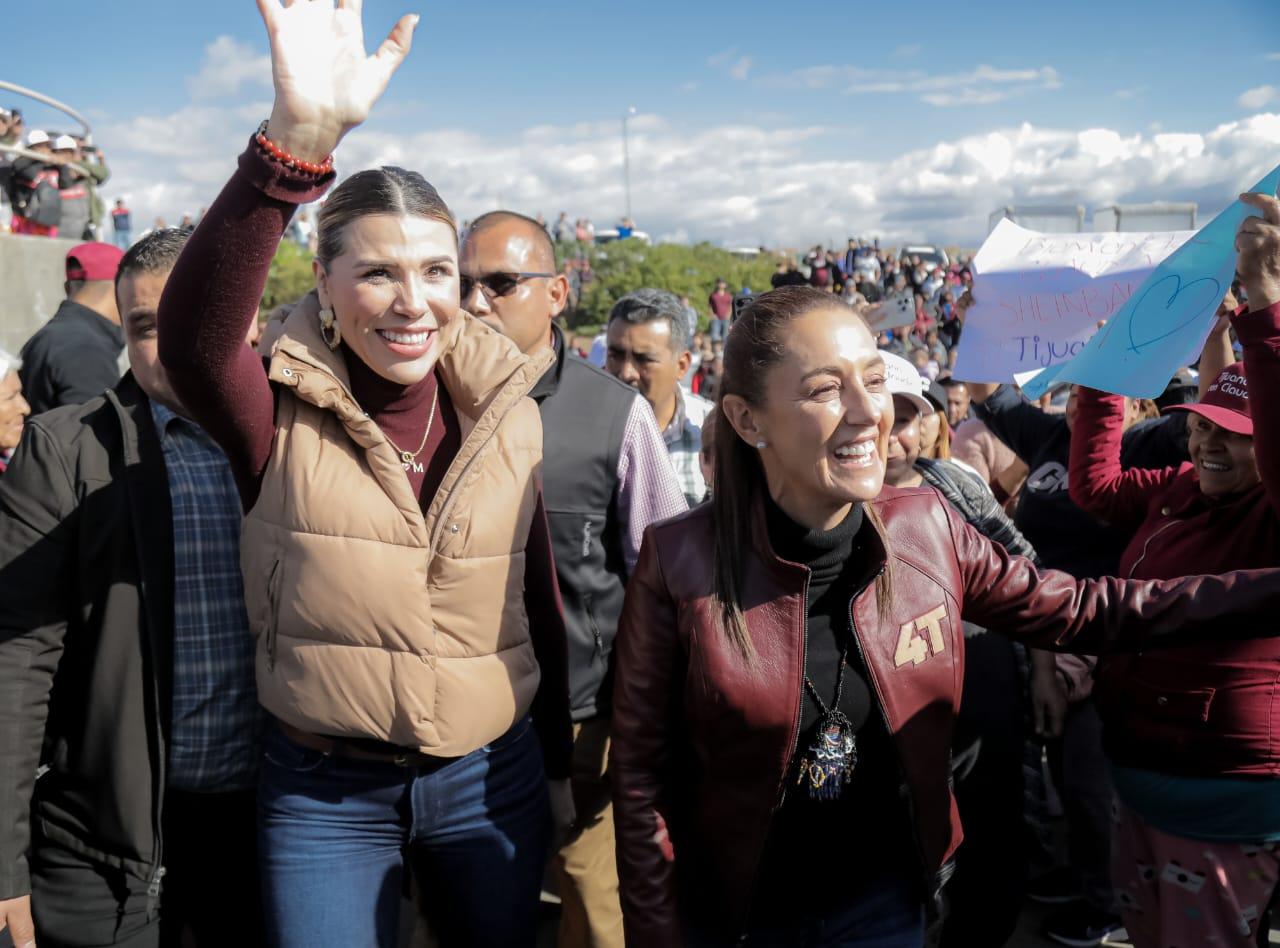 Al grito de ¡Presidenta! militantes recibieron a Sheinbaum en Tijuana: “No los vamos a traicionar”