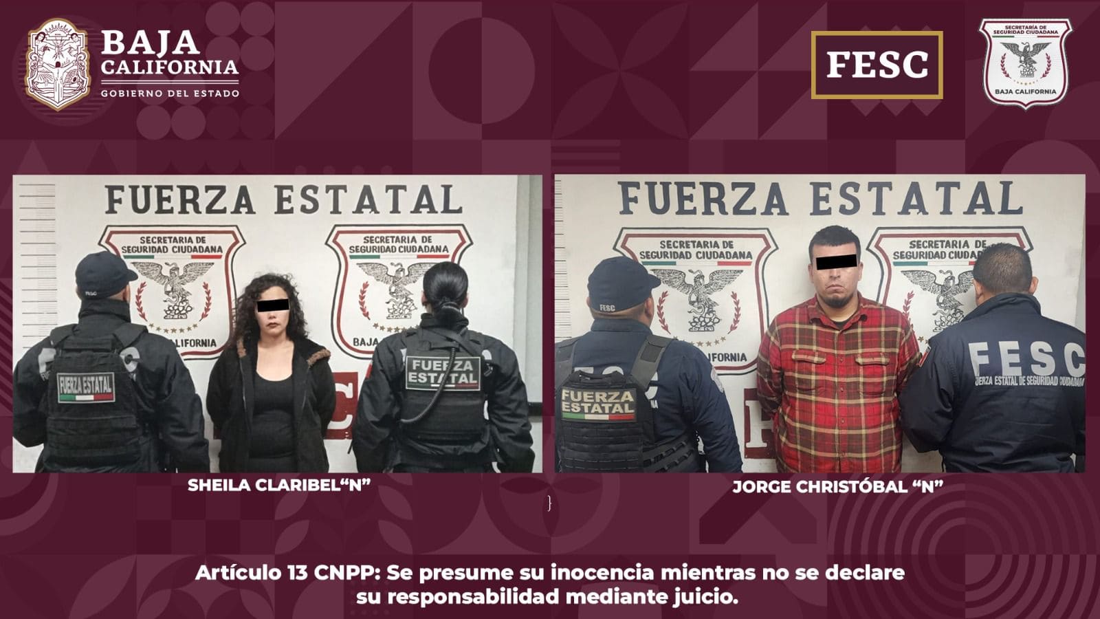 DETIENE FUERZA ESTATAL A DOS PERSONAS QUE CONTABAN CON ORDEN DE APREHENSIÓN ACTIVA