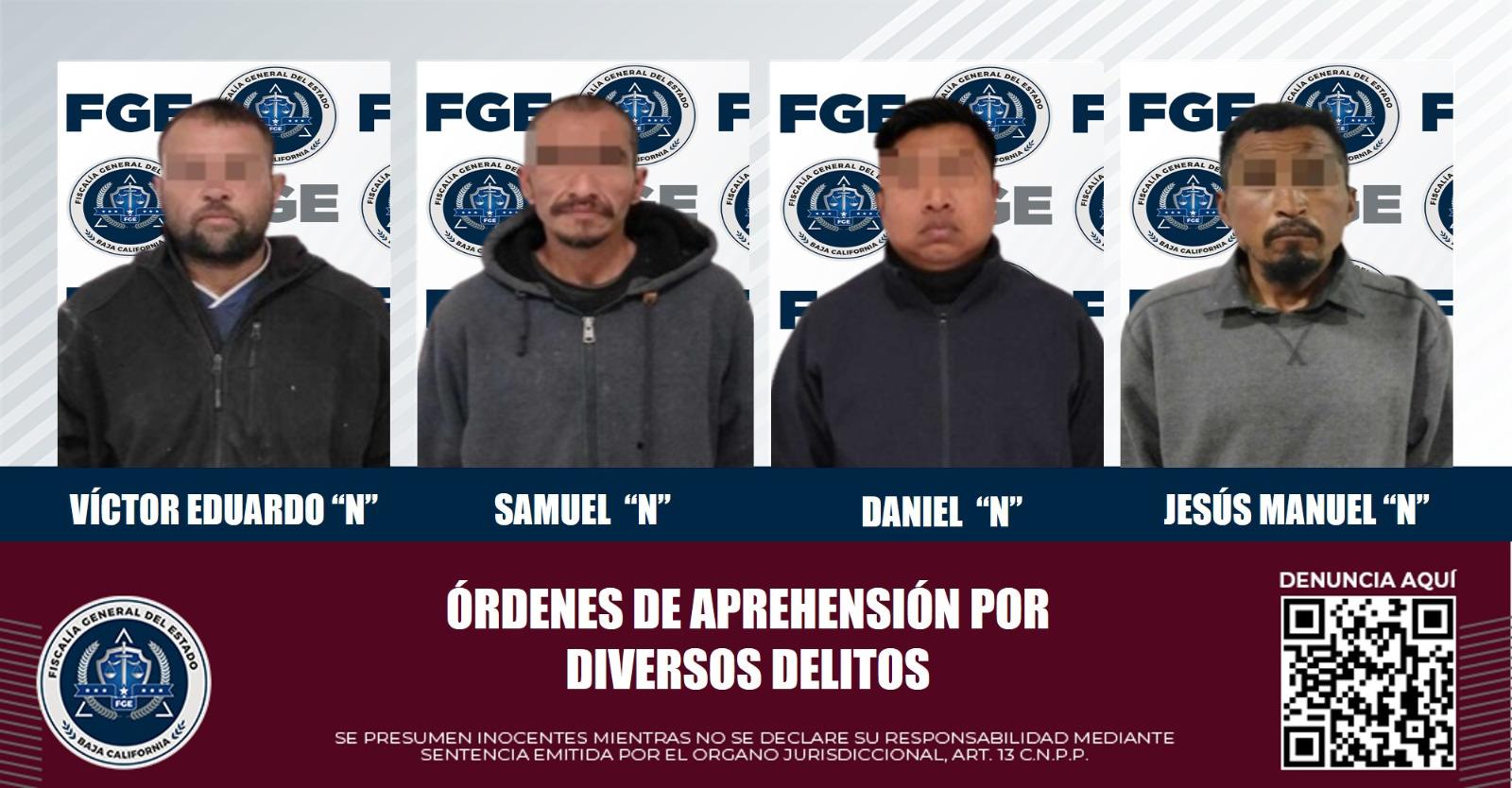 Son cumplimentadas cuatro órdenes de aprehensión por diversos delitos