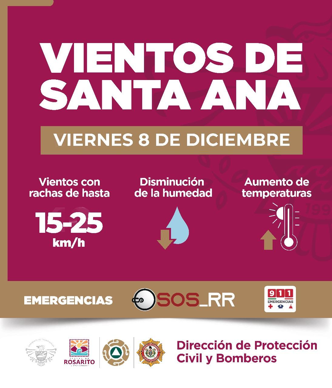 Anuncia Gobierno de Rosarito condición Santa Ana a partir de la noche de este viernes