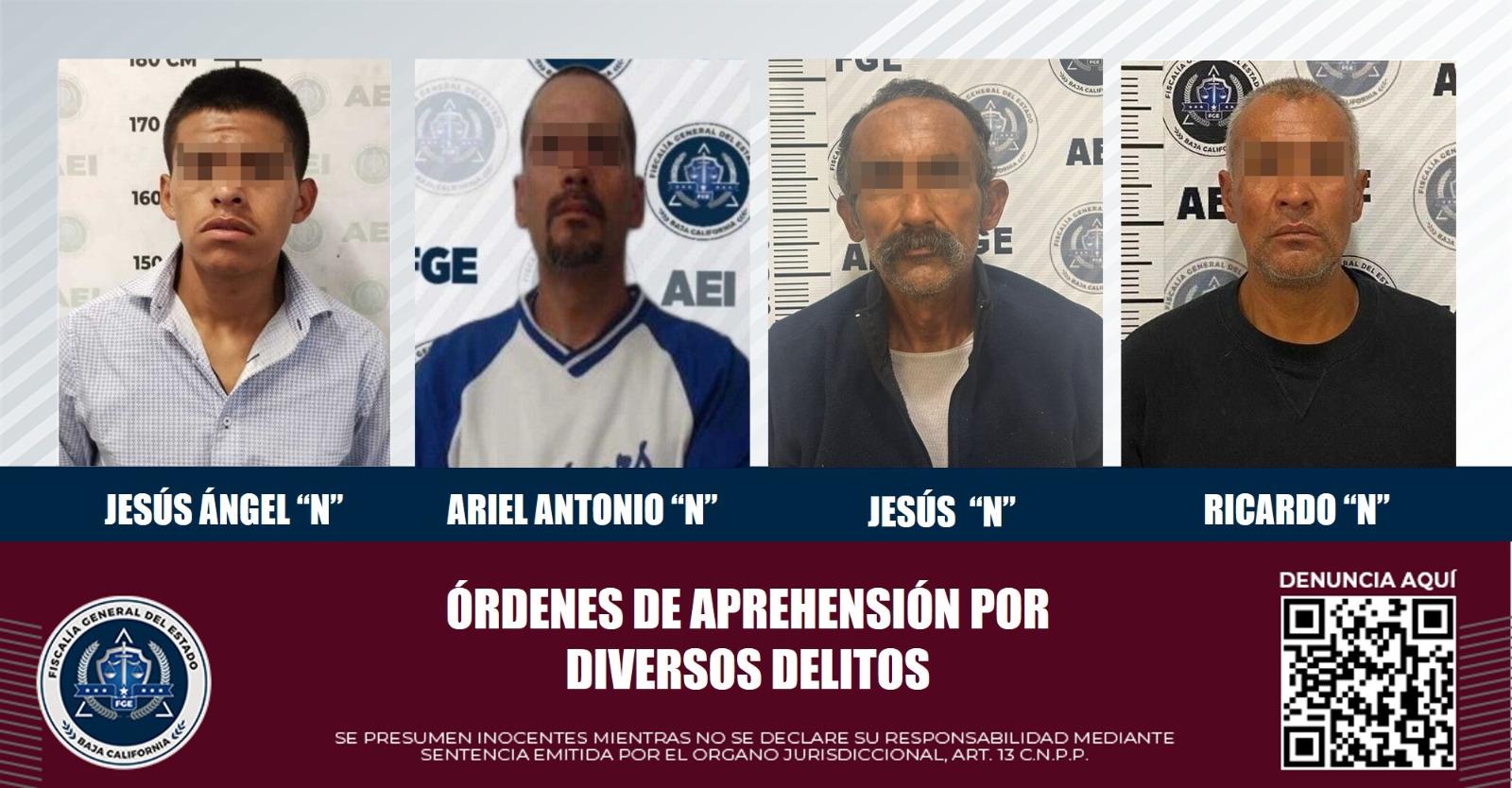 Son aprehendidos por la AEI cuatro sujetos que contaban con mandatos judiciales