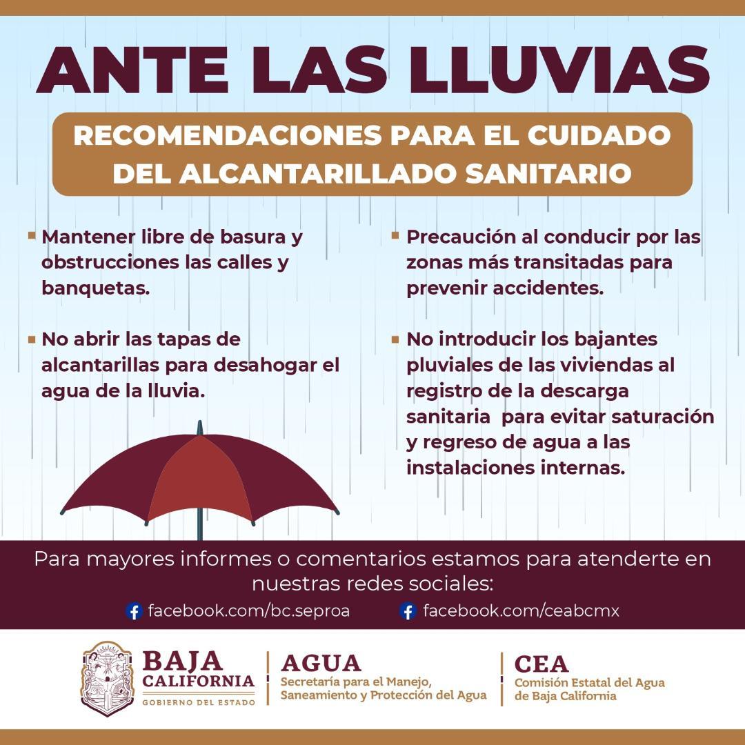 Emite SEPROA recomendaciones ante próximas lluvias