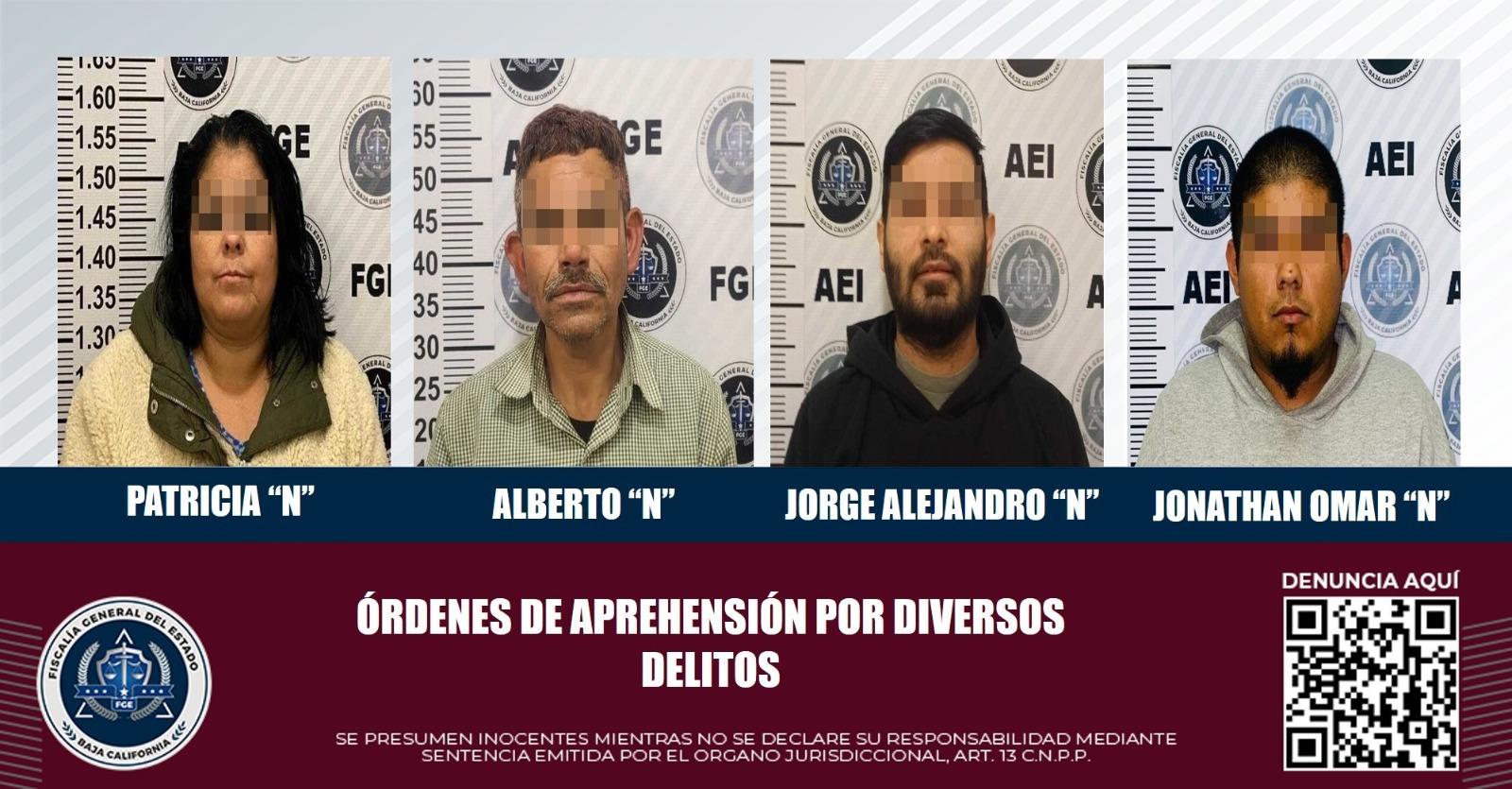 Son detenidas cuatro personas con orden de aprehensión: FGE