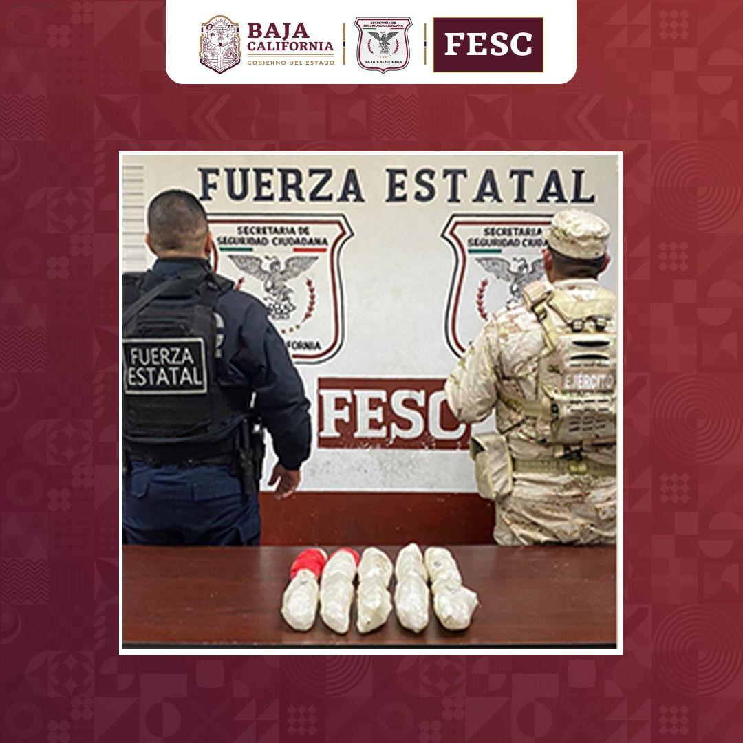 Localizan FESC y SEDENA casi 5 kilos de metanfetamina abandonada en vehículo chatarra