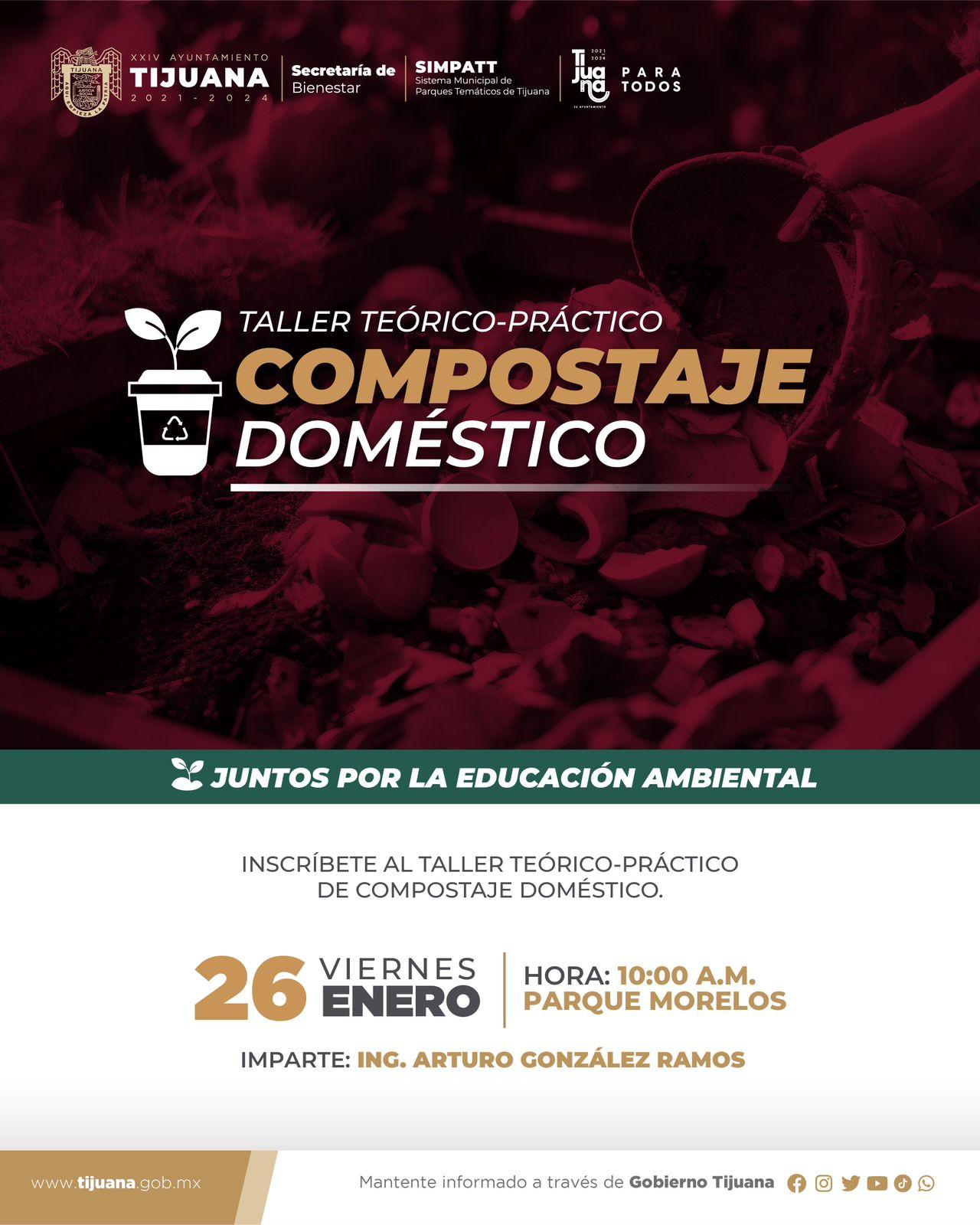 Realizará SIMPATT taller de “Compostaje doméstico”