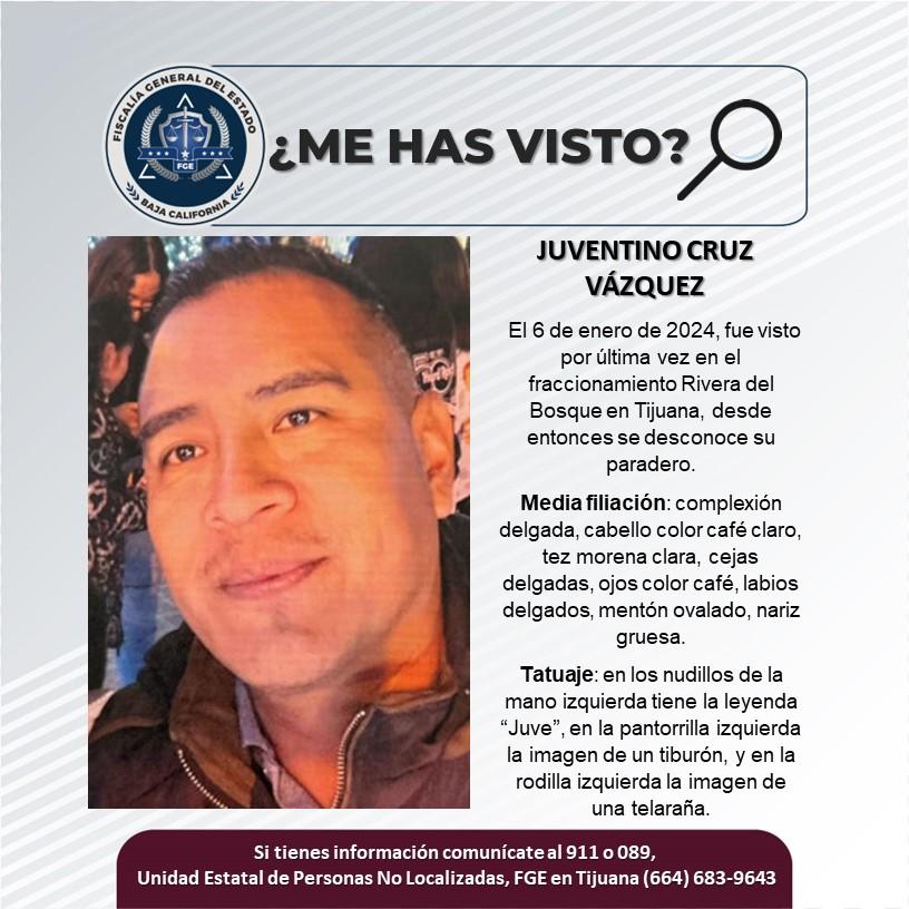 Servicio social: Se busca a Juventino Cruz Vázquez