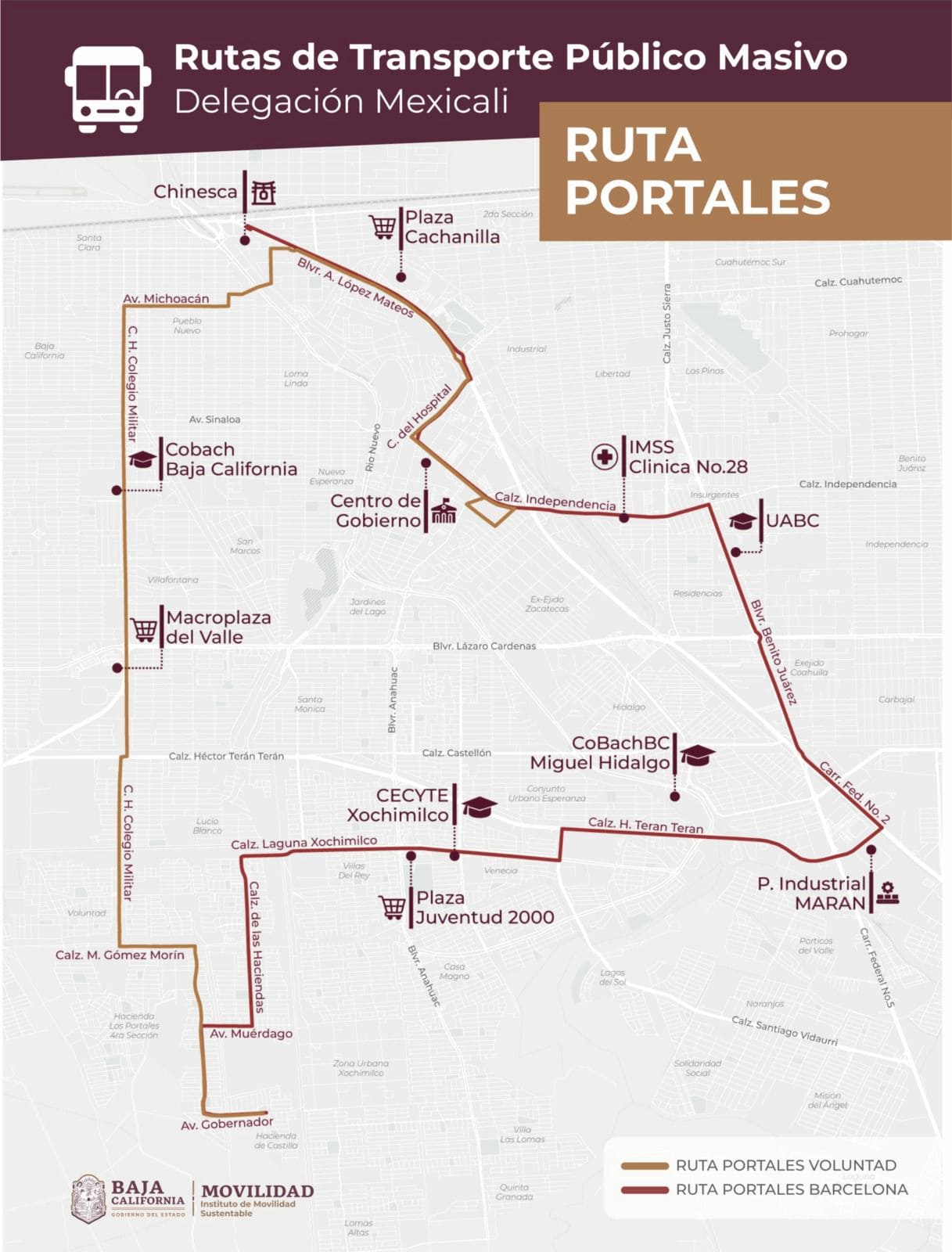 ANUNCIA IMOS INICIO DE RUTA DE TRANSPORTE PÚBLICO “PORTALES” EN MEXICALI