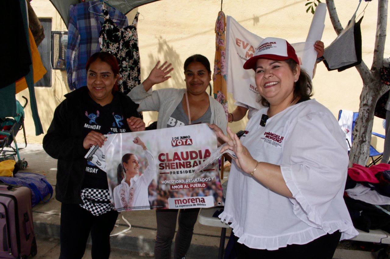 Promueve Evangelina Moreno el voto visitando a las familias de la colonia Libertad