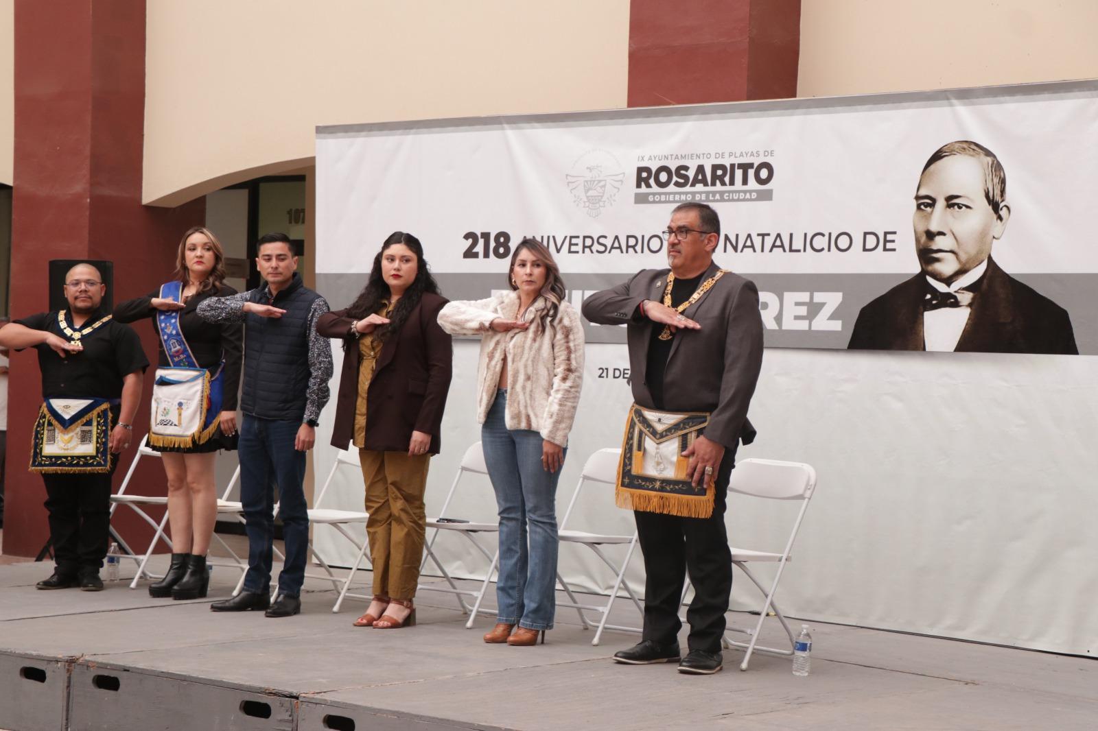 Conmemora Gobierno de Rosarito 218 Aniversario de Benito Juárez