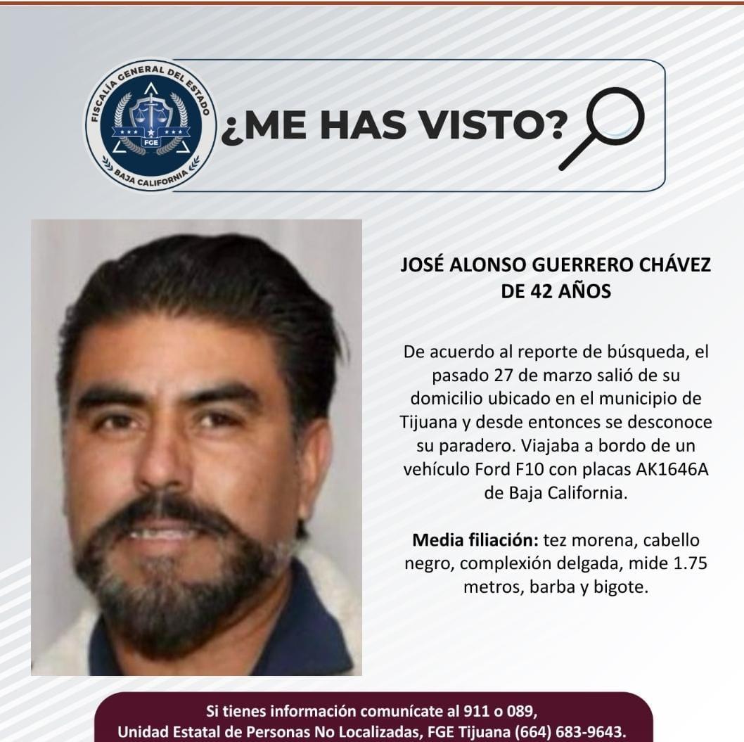 Servicio social: Se busca a José Alonso Guerrero Chávez De 42 años