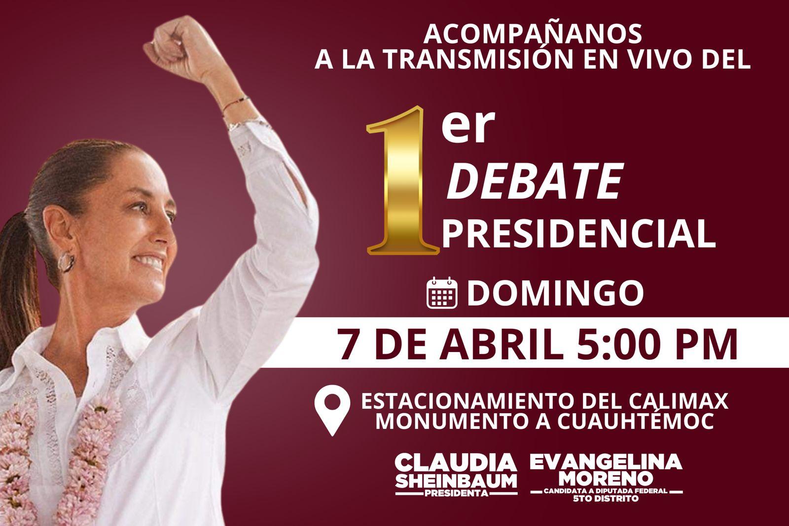 Invita Evangelina Moreno a la transmisión del debate donde participará Claudia Sheinbaim