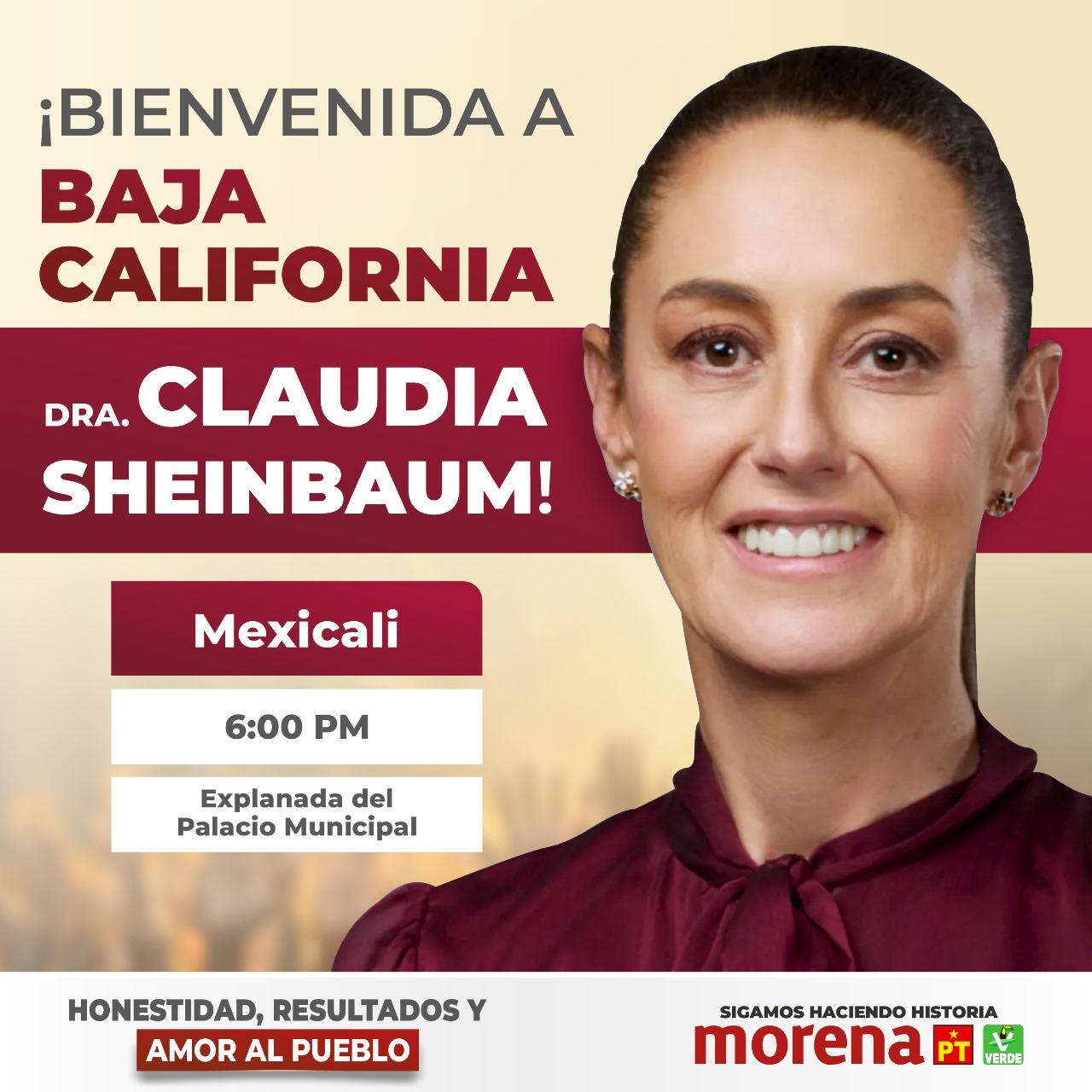 Presenta Claudia Sheinbaum sus proyectos de nación a medios de Mexicali